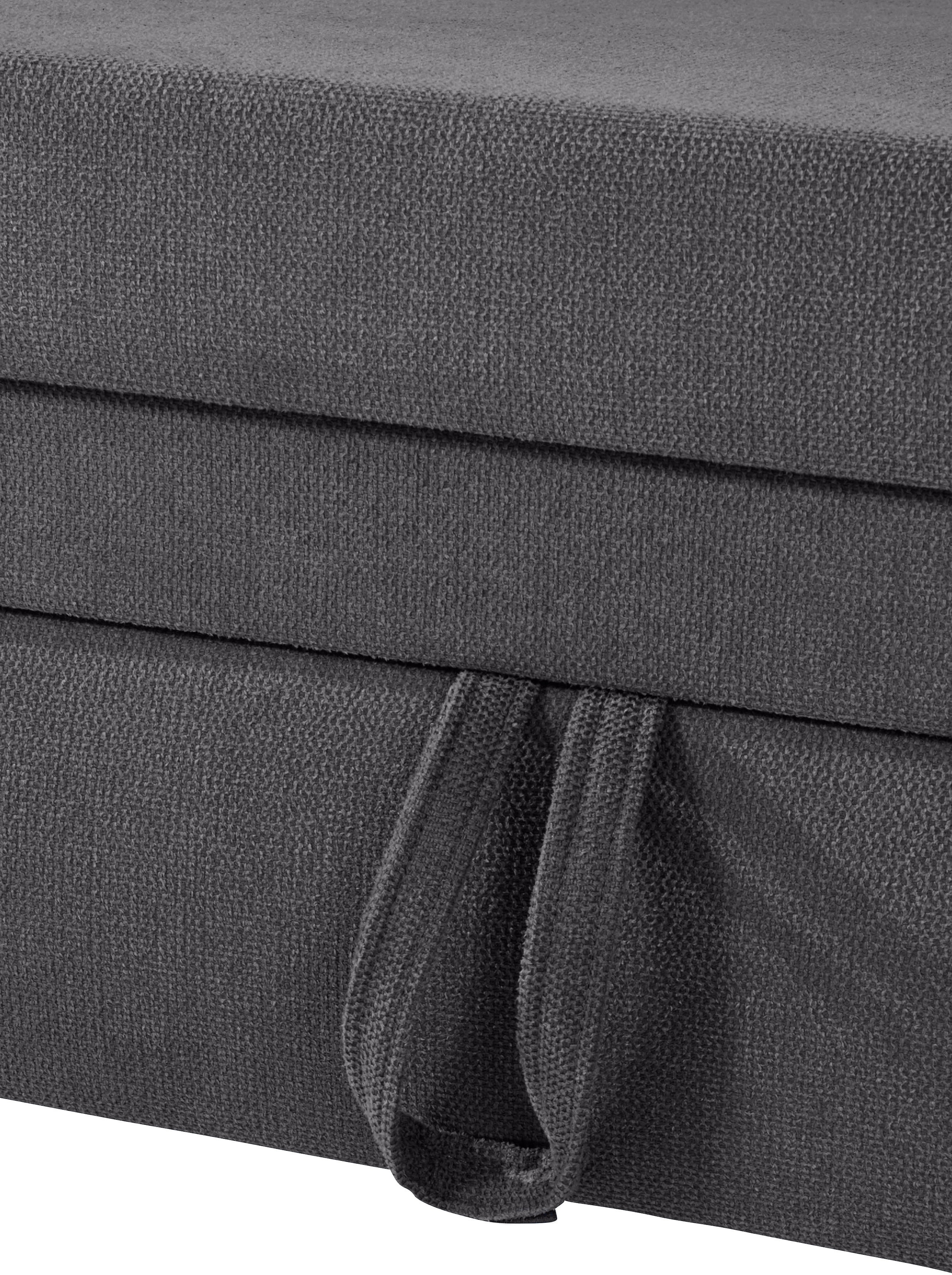 Places of Style Ecksofa »Lolland L-Form«, Wahlweise mit Bettfunktion und Bettkasten, Federkern