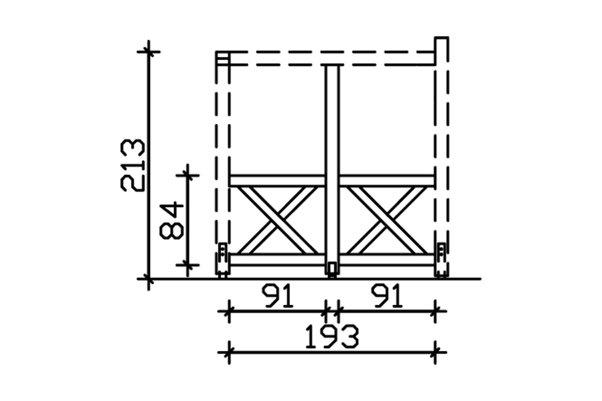 Skanholz Carport-Seitenwand »Andreaskreuz«, freistehehend