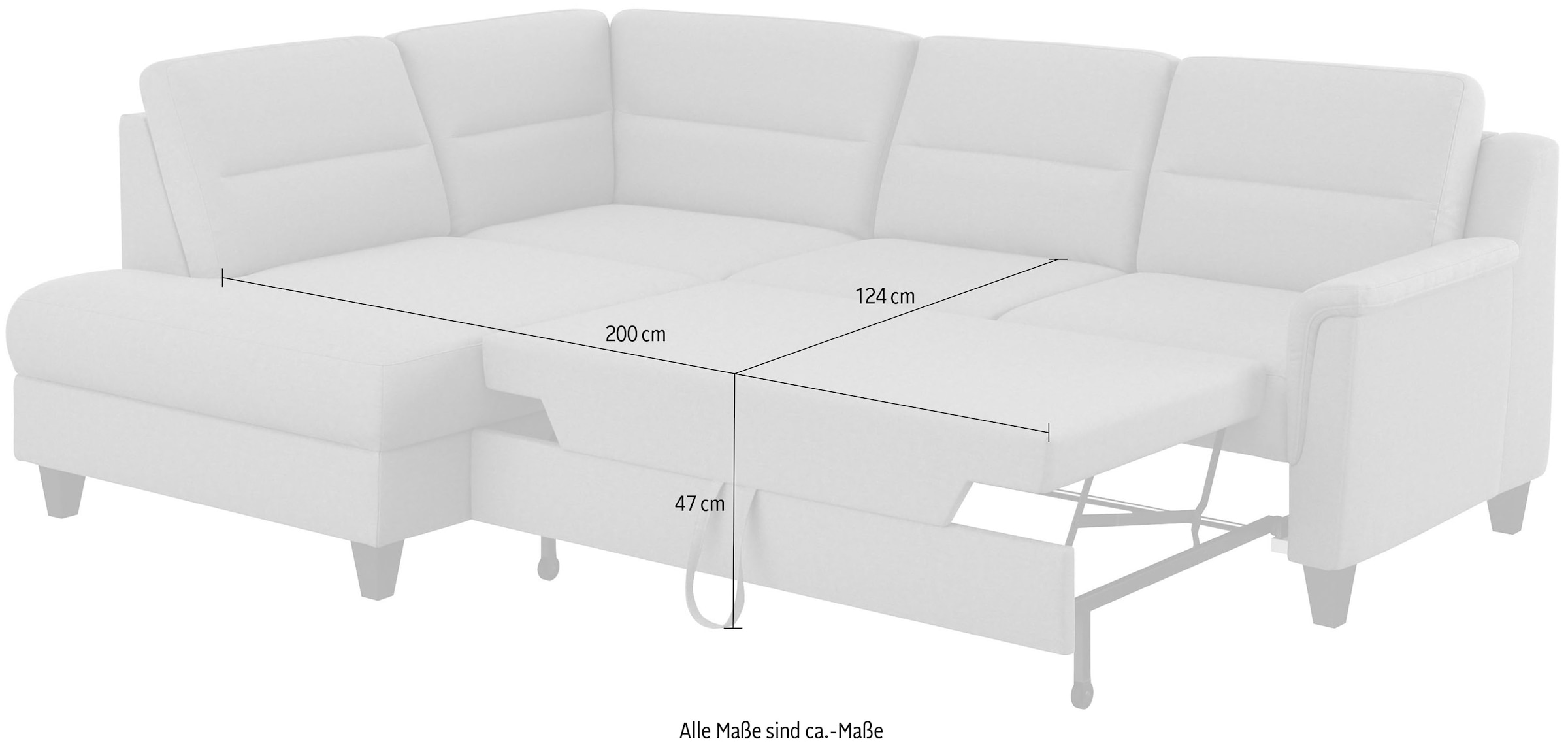 sit&more Ecksofa »Farö L-Form«, inklusive Federkern, wahlweise mit Bettfunktion und Bettkasten