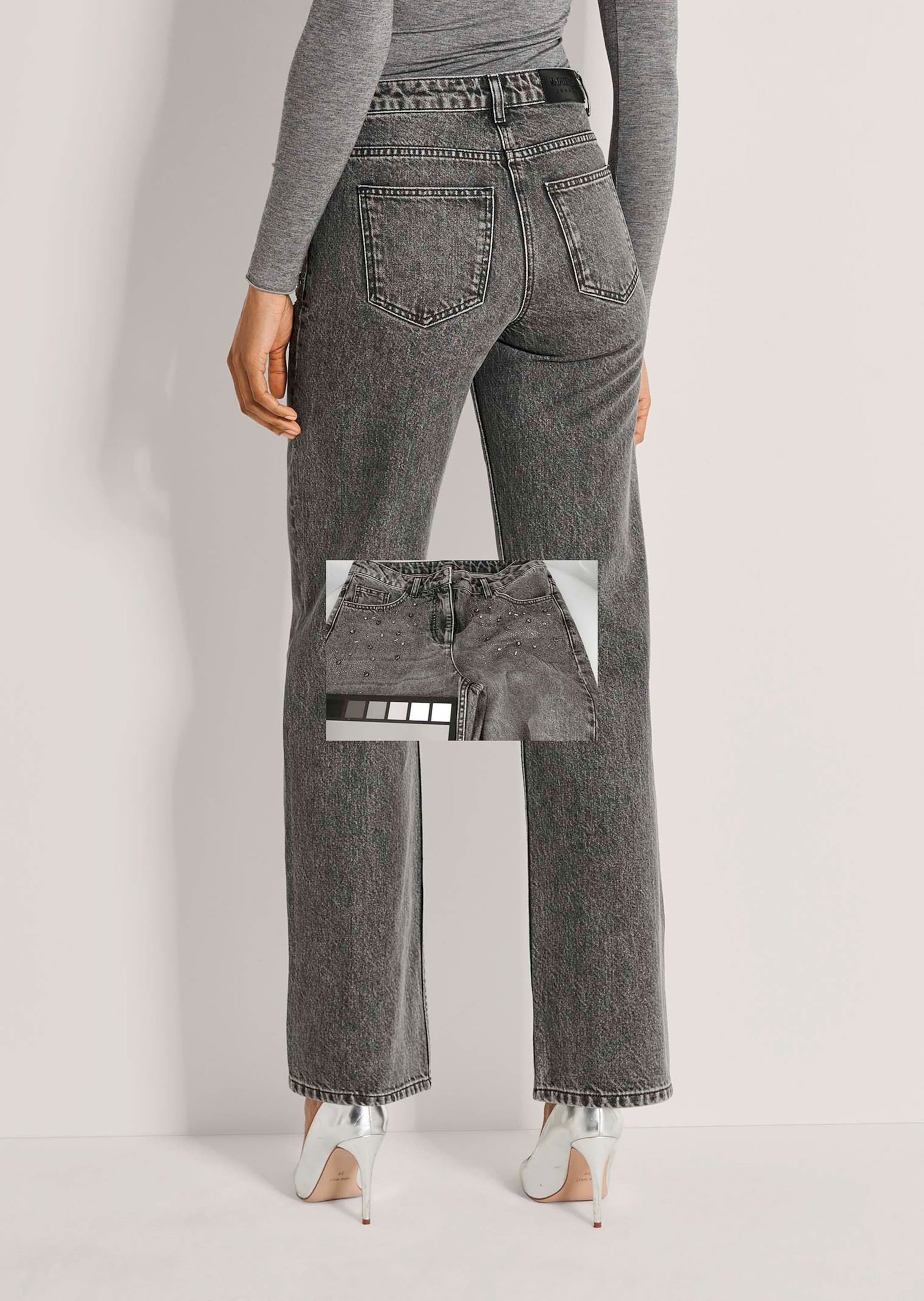 MADELEINE Regular-fit-Jeans »Hose Gerade Jeans mit Strass-Elementen«