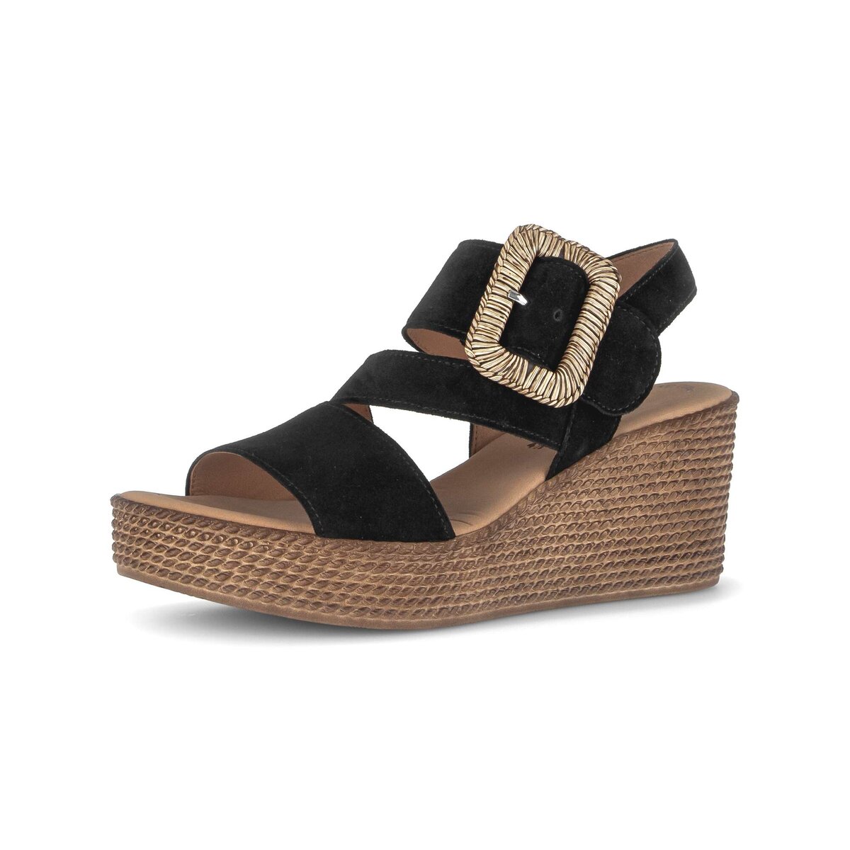 Keilsandalette GABOR "Keilsandalette", Damen, Gr. 35,5, schwarz, Schuhe