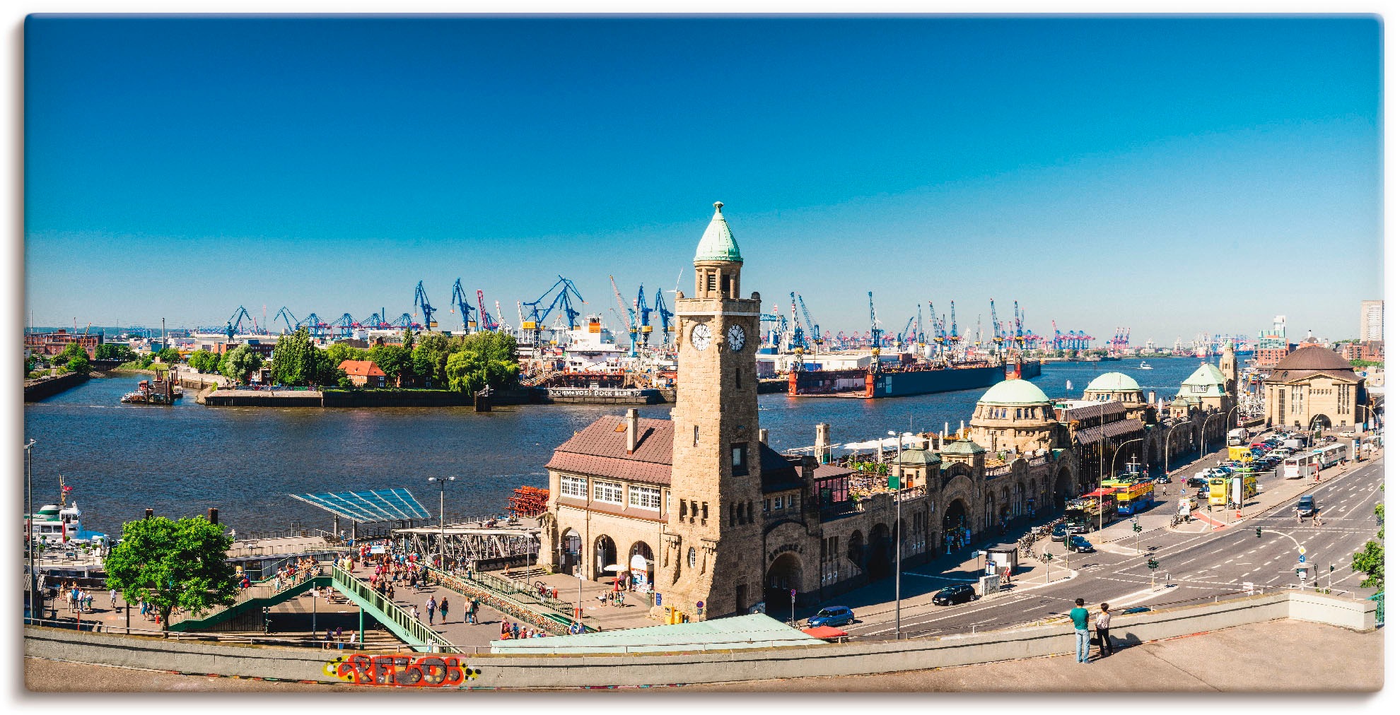 Größen Landungsbrücken«, St.), in Alubild, versch. »Hamburg | bestellen Artland Poster St. Wandbild (1 BAUR Leinwandbild, als Deutschland, Wandaufkleber oder Pauli