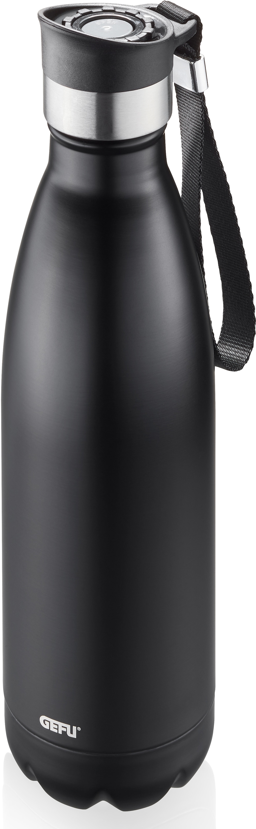 GEFU Thermoflasche »OLIMPIO«, (mit Haltegurt), ideal für kohlensäurehaltige Getränke