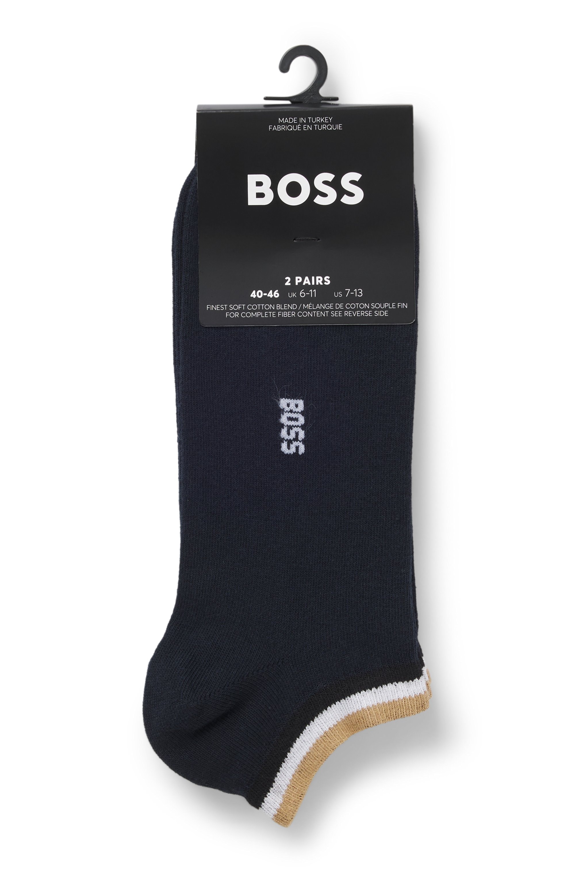 BOSS Sneakersocken »2P AS Uni stripe CC« Packung, 2er,  mit geringeltem Abschluss
