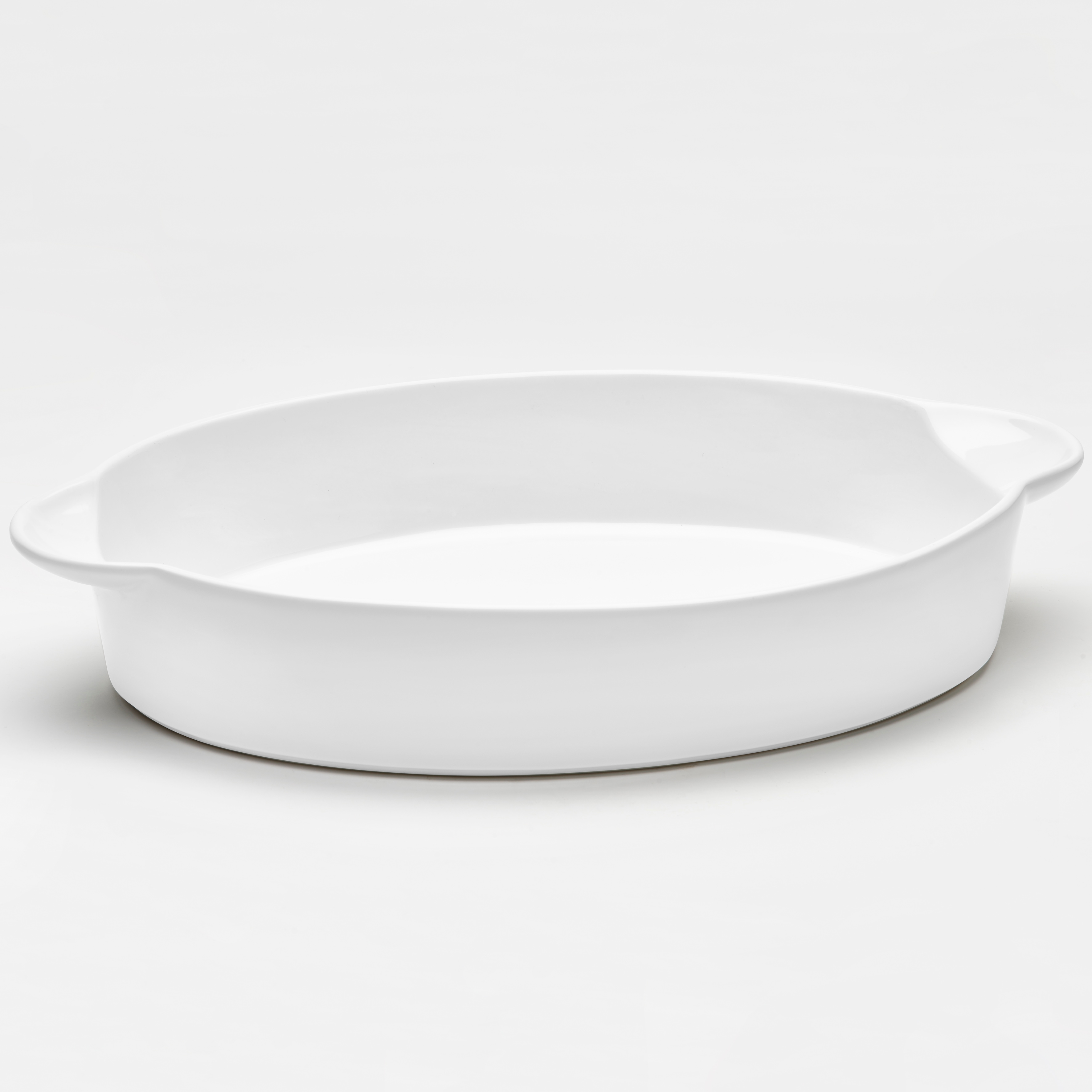 van Well Auflaufform "Backform oval, 40 x 26x 7,5 cm" Porzellan 1 Stk. tlg. weiß glänzend, spülmaschinen- und mikrowellengeeignet