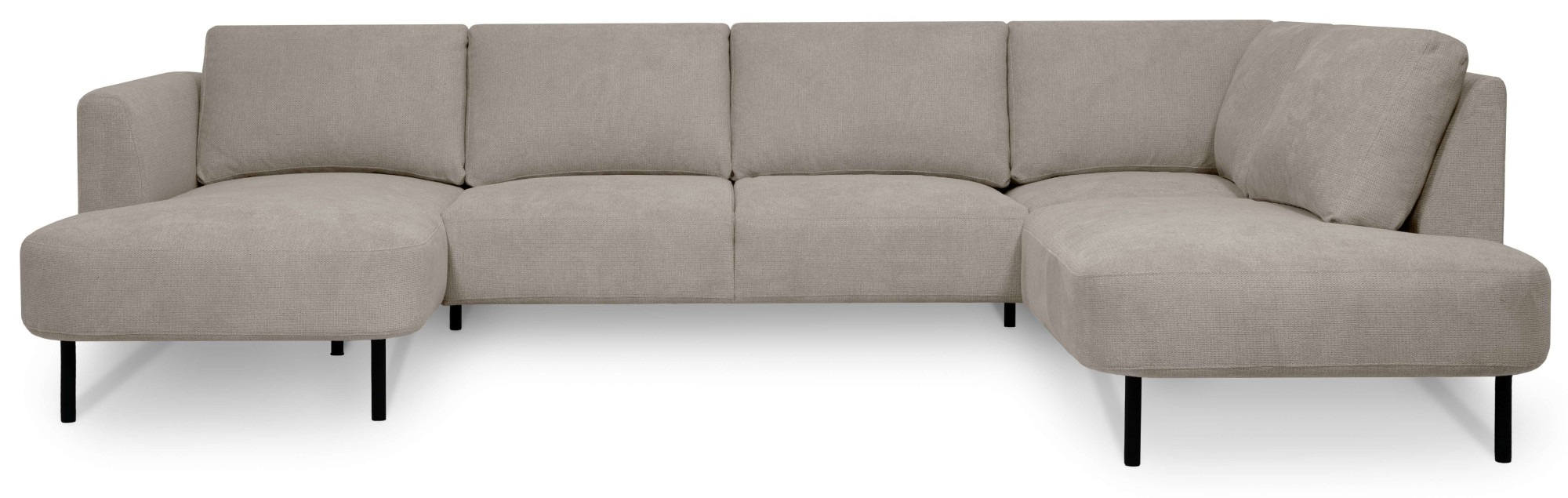 Places of Style Wohnlandschaft »Cesola«, in weichem Chenille-Stoff, Breite 327 cm, mit schwarzen Metallfüßen