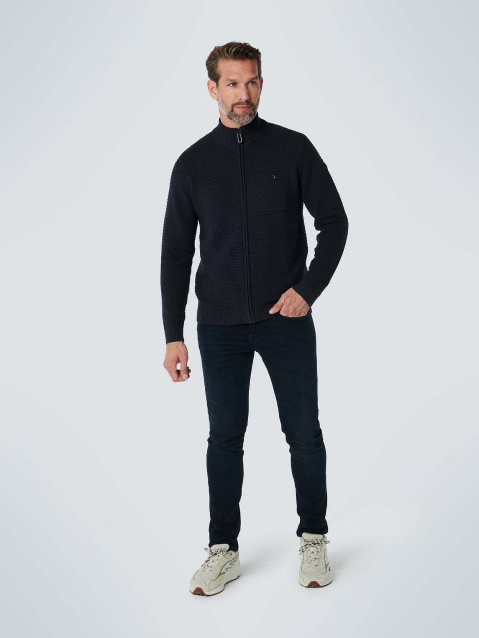 NO EXCESS Rundhalspullover »No Excess Sweater Cardigan Jacquard«