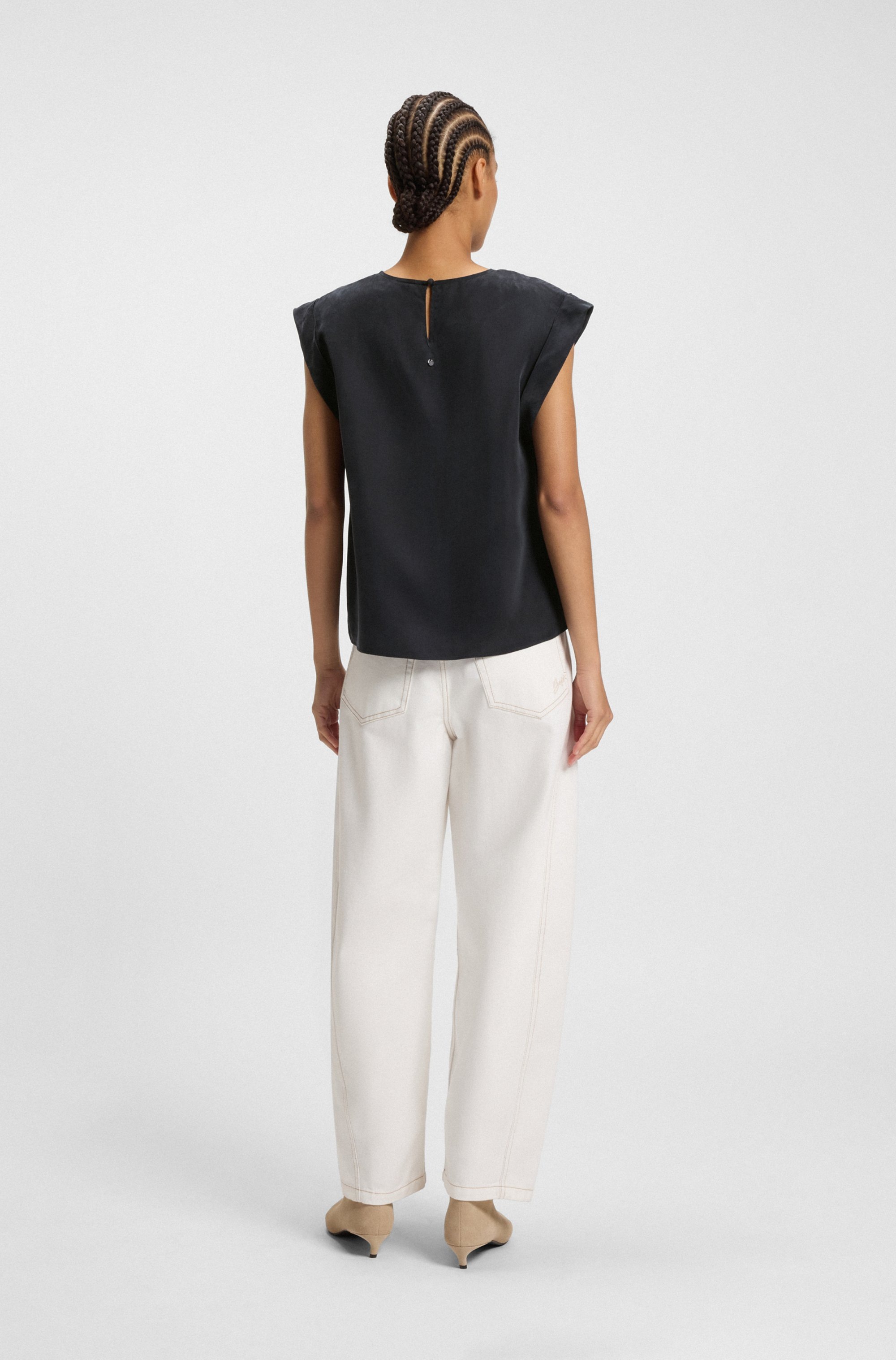 BOSS ORANGE Shirtbluse »Irnette Premium Damenmode«, mit Ärmelaufschlag
