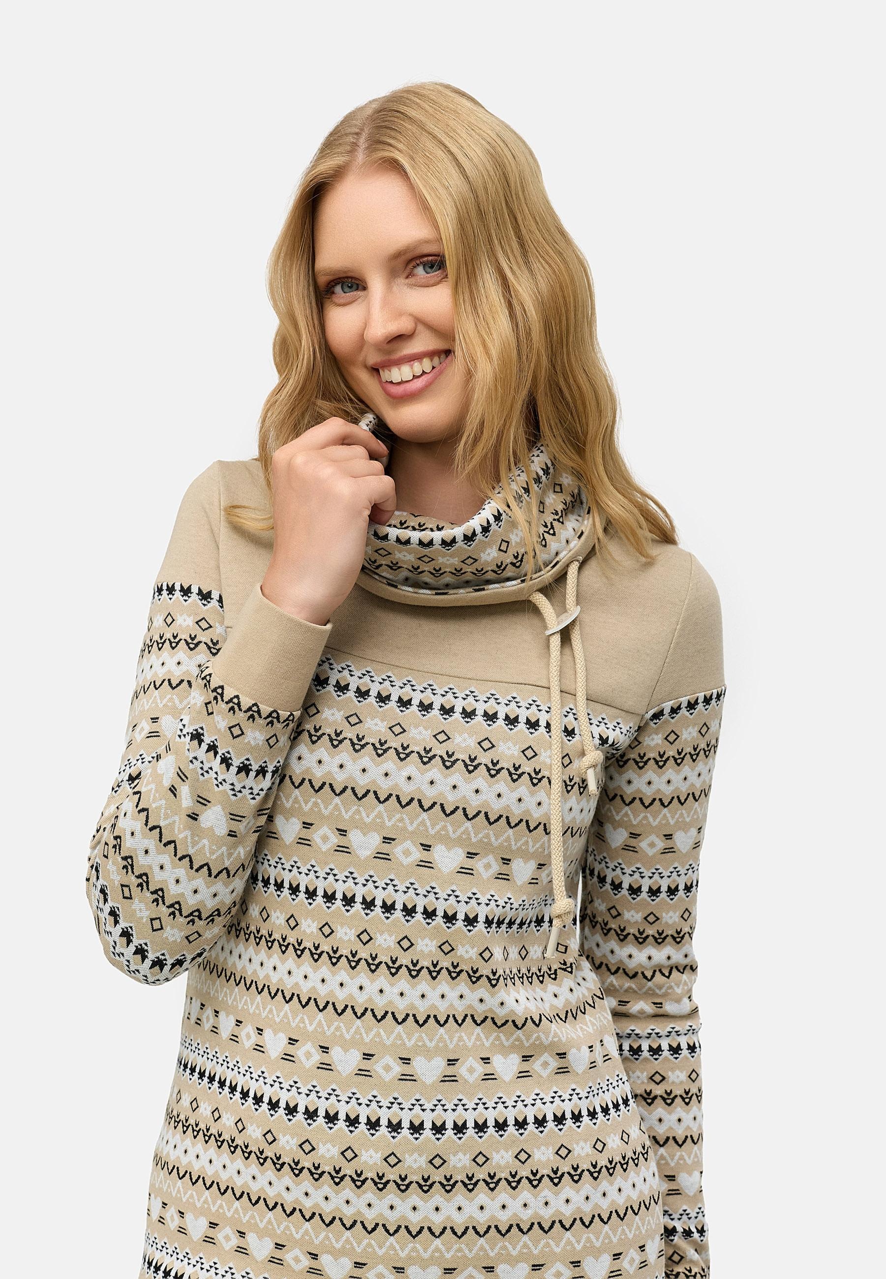 Ragwear Sweatkleid »Chlloe Jacquard YOUMODO«, stylisches Langarmkleid mit verspieltem Print