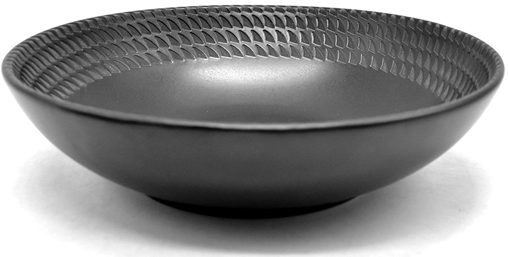 ECHTWERK Kombiservice »"BlackStyle", Schwarz«, (Set, 30 tlg.), Stilvolles Geschirrset mit markanter Struktur, hochwertige Stoneware