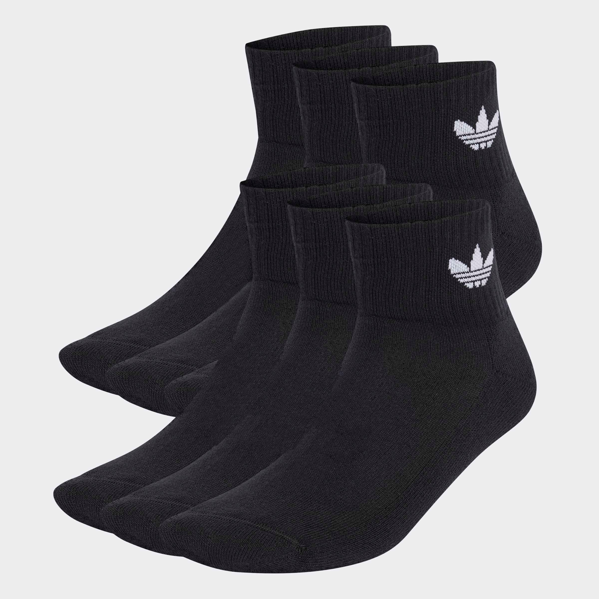 Sportsocken "1/4 SOCKS 6P", ADIDAS ORIGINALS, Gr. S, schwarz, Obermaterial: 65% Baumwolle, 32% Polyester, 2% Elasthan, 1% sonstige Fasern, Socken,