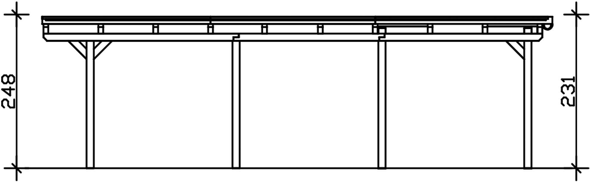 Skanholz Doppelcarport »Emsland«, Holz, 550 cm, Anthrazit