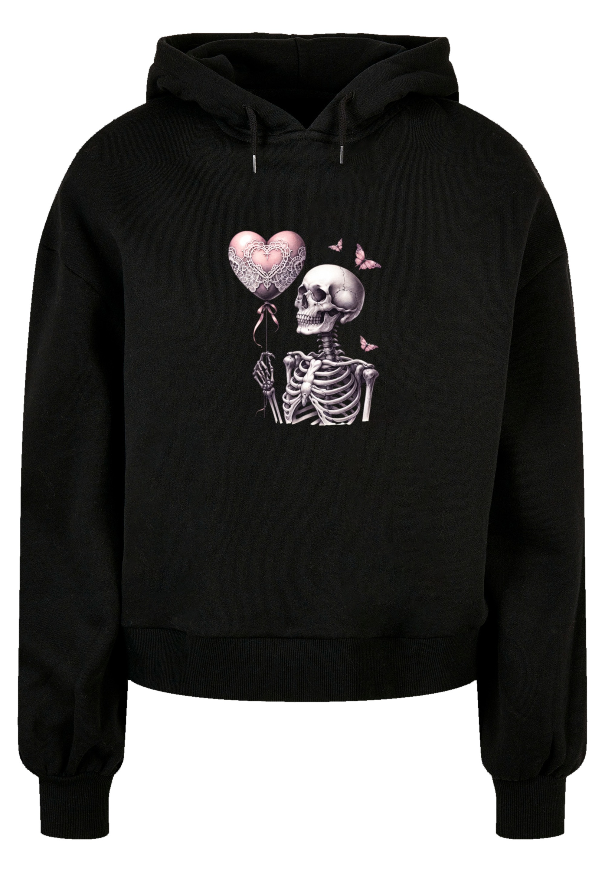 F4NT4STIC Sweatshirt »Skelett hält Herzballon«, Premium Qualität