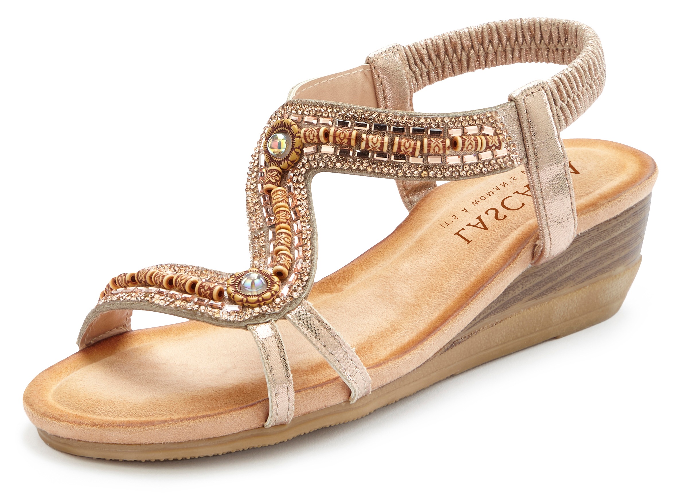 LASCANA Sandale "Sommerschuh", Sandalette, Sommerschuh, kleiner Keilabsatz günstig online kaufen