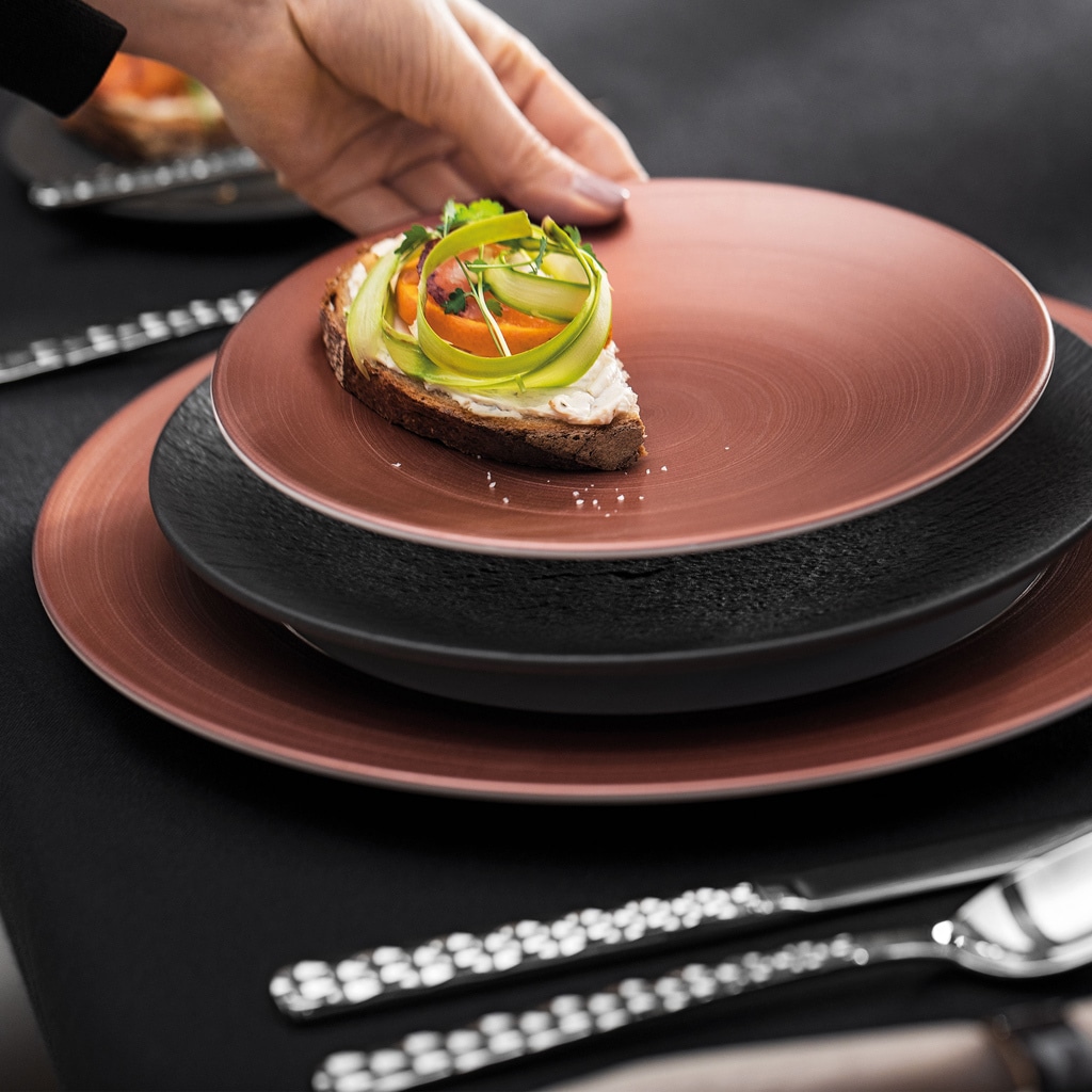 Villeroy & Boch Pizzateller »Gourmetteller Manufacture Glow ø 32 cm 6er Set kupfer«