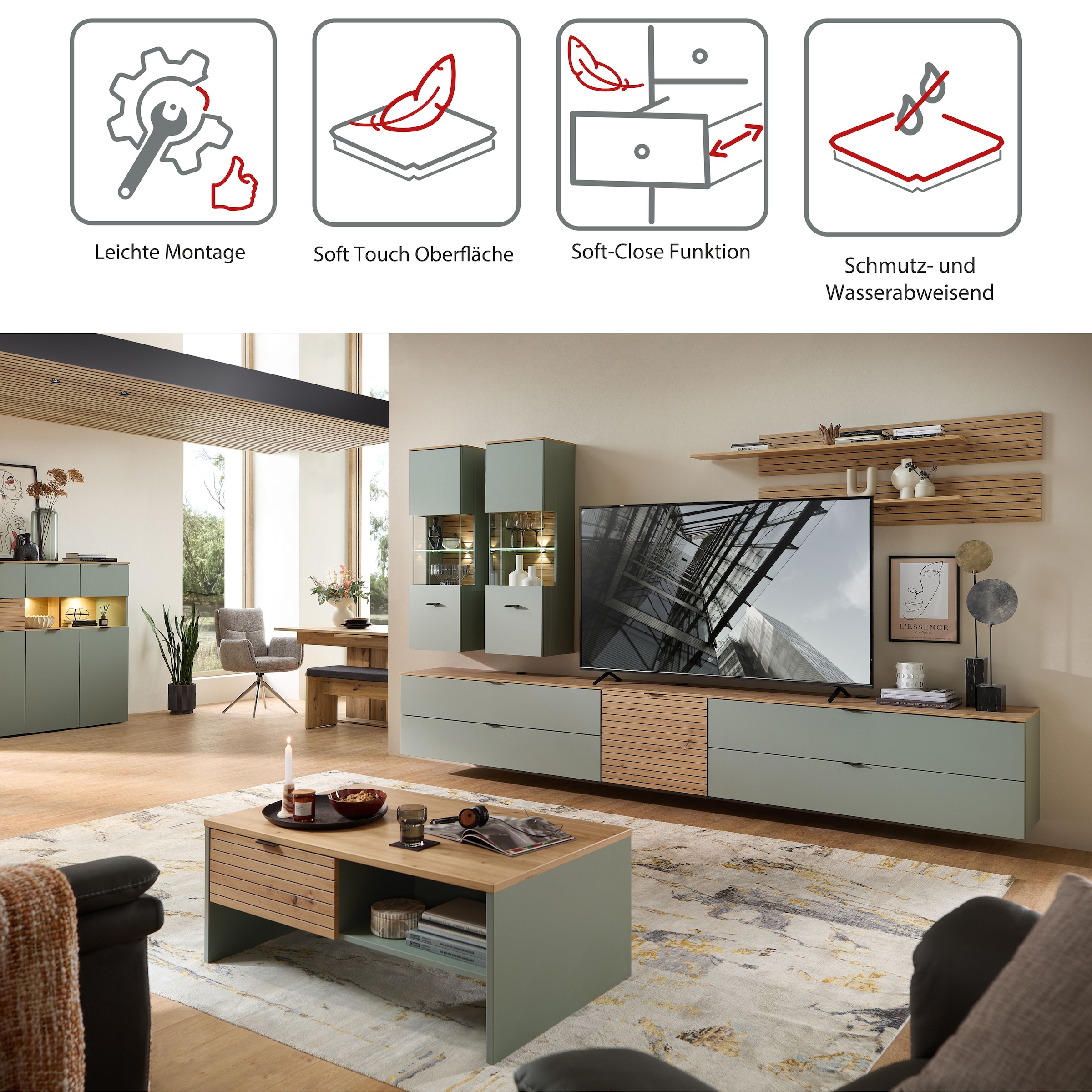 Innostyle TV-Schrank »INA TV-Lowboard, 60 x 51 x 44 cm (B/H/T)«, (1 St.), stehend/hängend verwendbar, 1 türig, Softclose