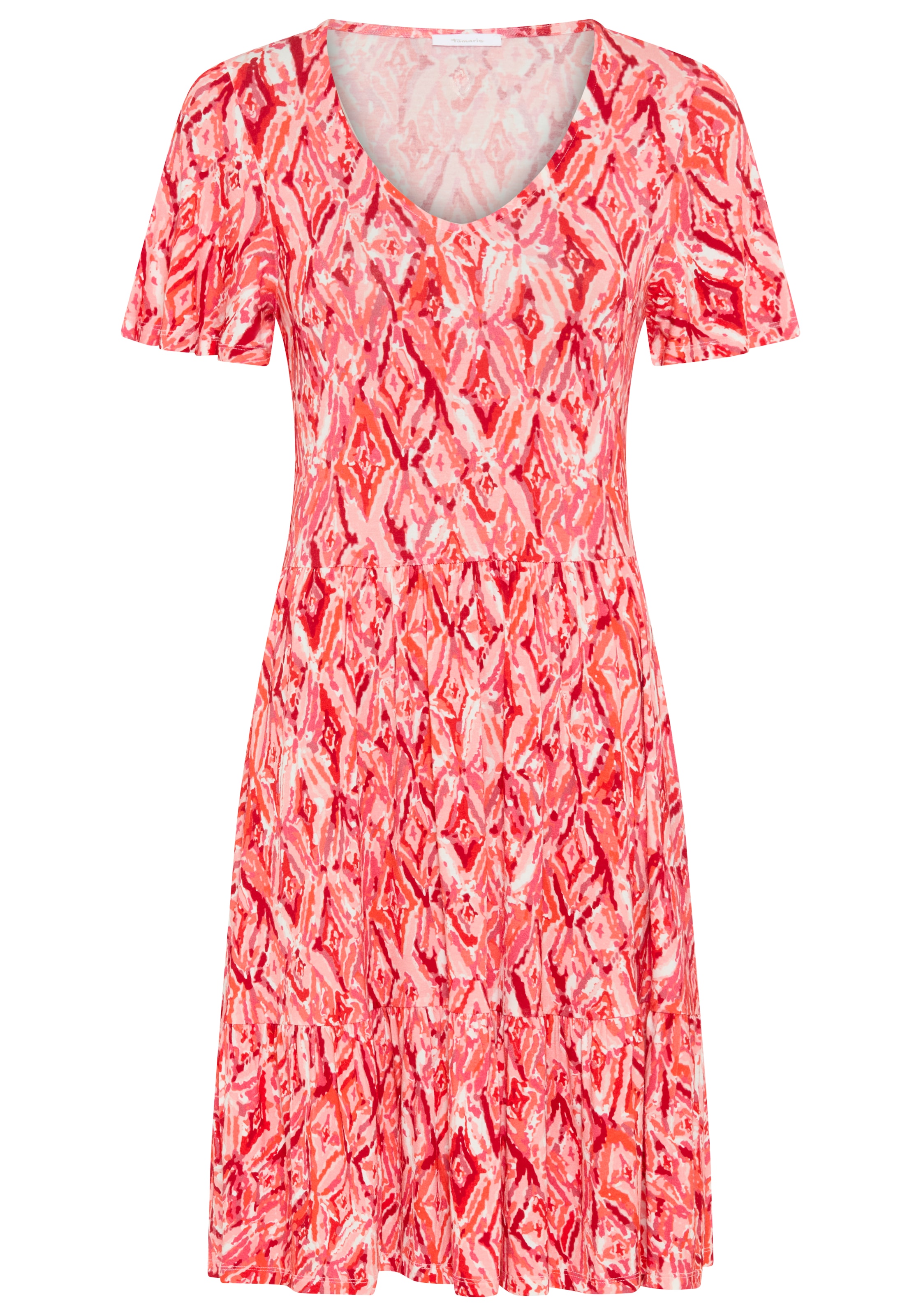 Tamaris Jerseykleid mit femininen, verspielten Design, aus elastischer Viskosemischung