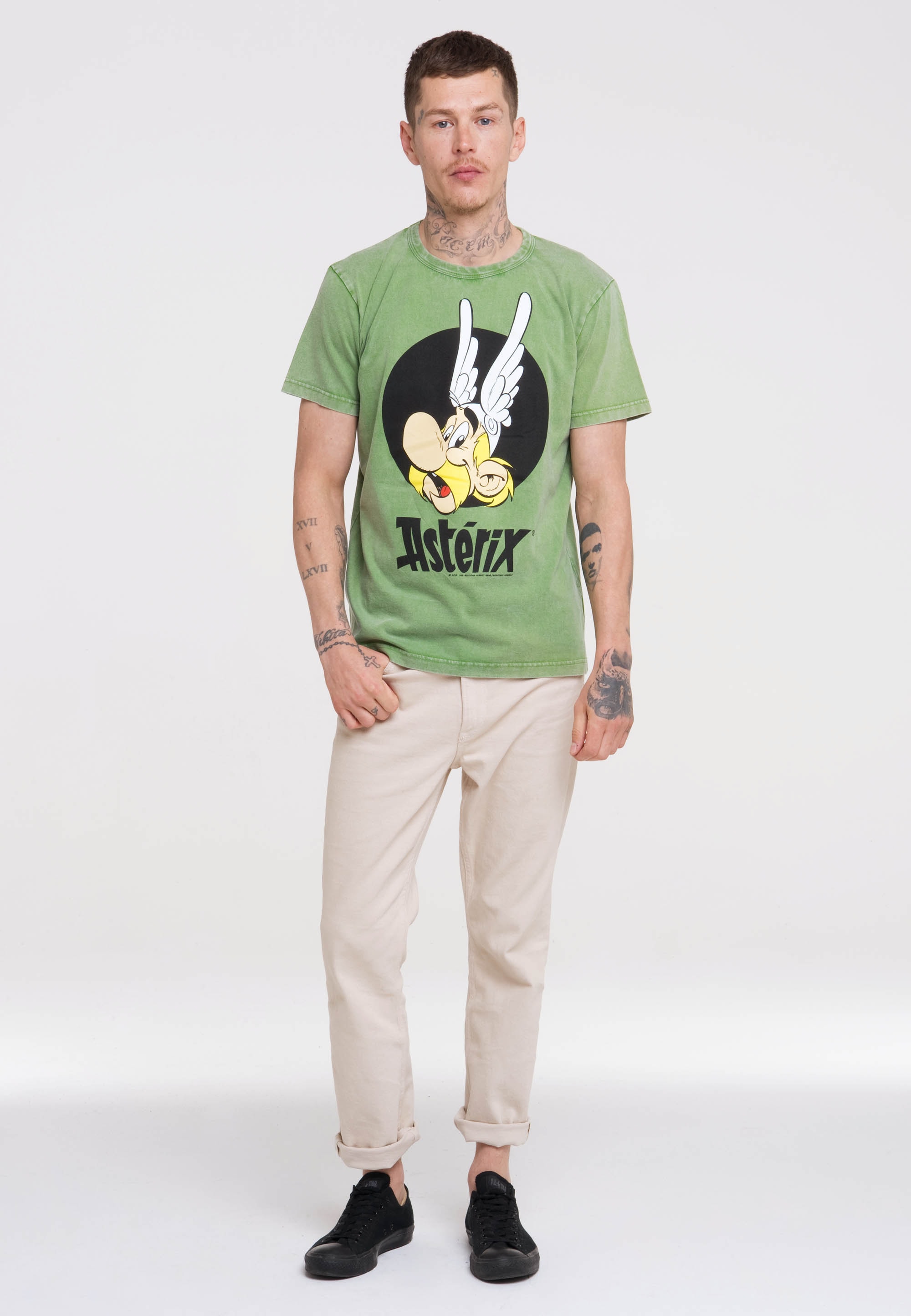 der LOGOSHIRT ▷ Gallier lizenziertem Print »Asterix Asterix«, für T-Shirt mit | – BAUR