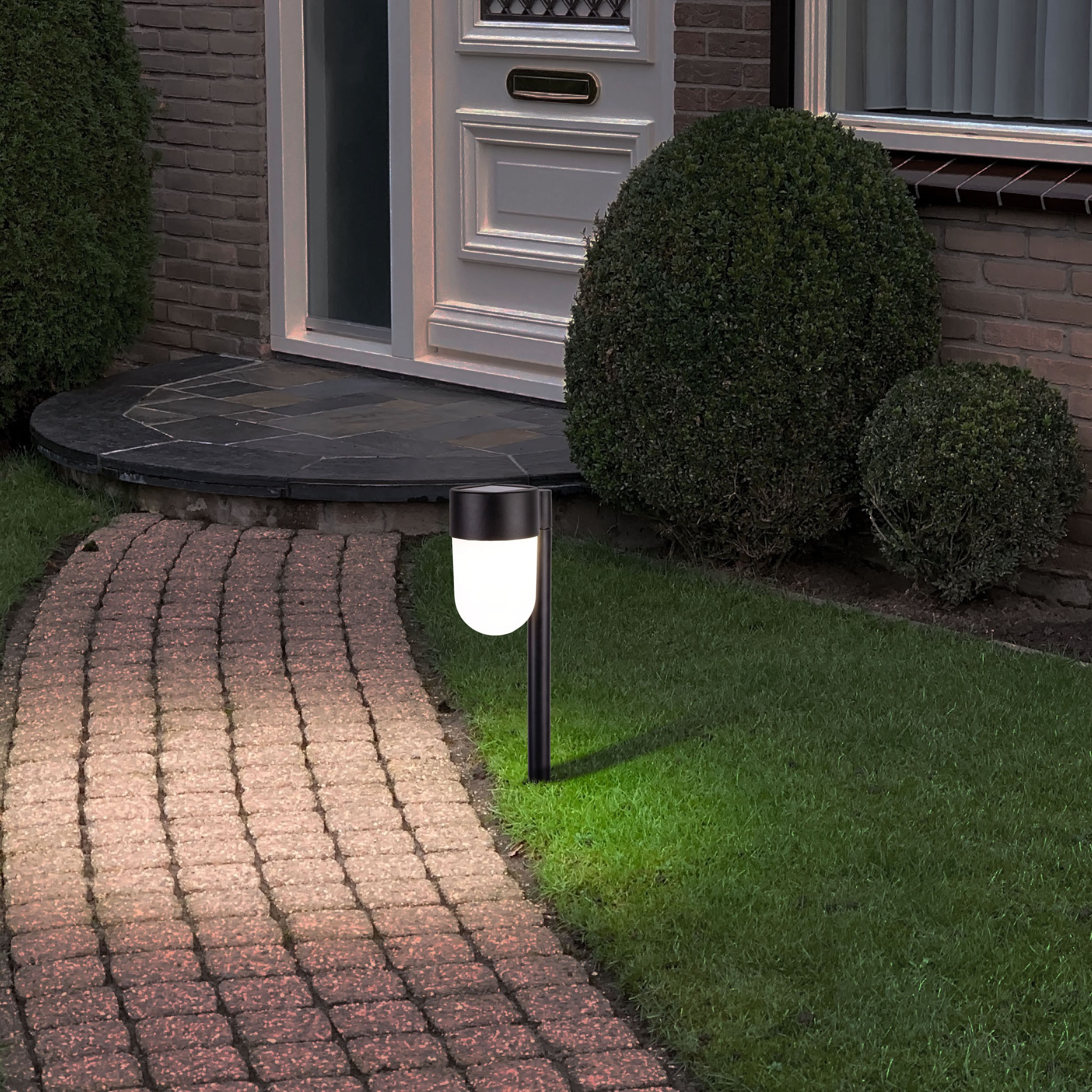 näve LED Solarleuchte »Sina«, 2 flammig, Leuchtmittel LED-Modul | LED wechselbar, 2er Set Wegebeleuchtung, H: 47,2cm, Dämmerungssensor, Spieß schwarz