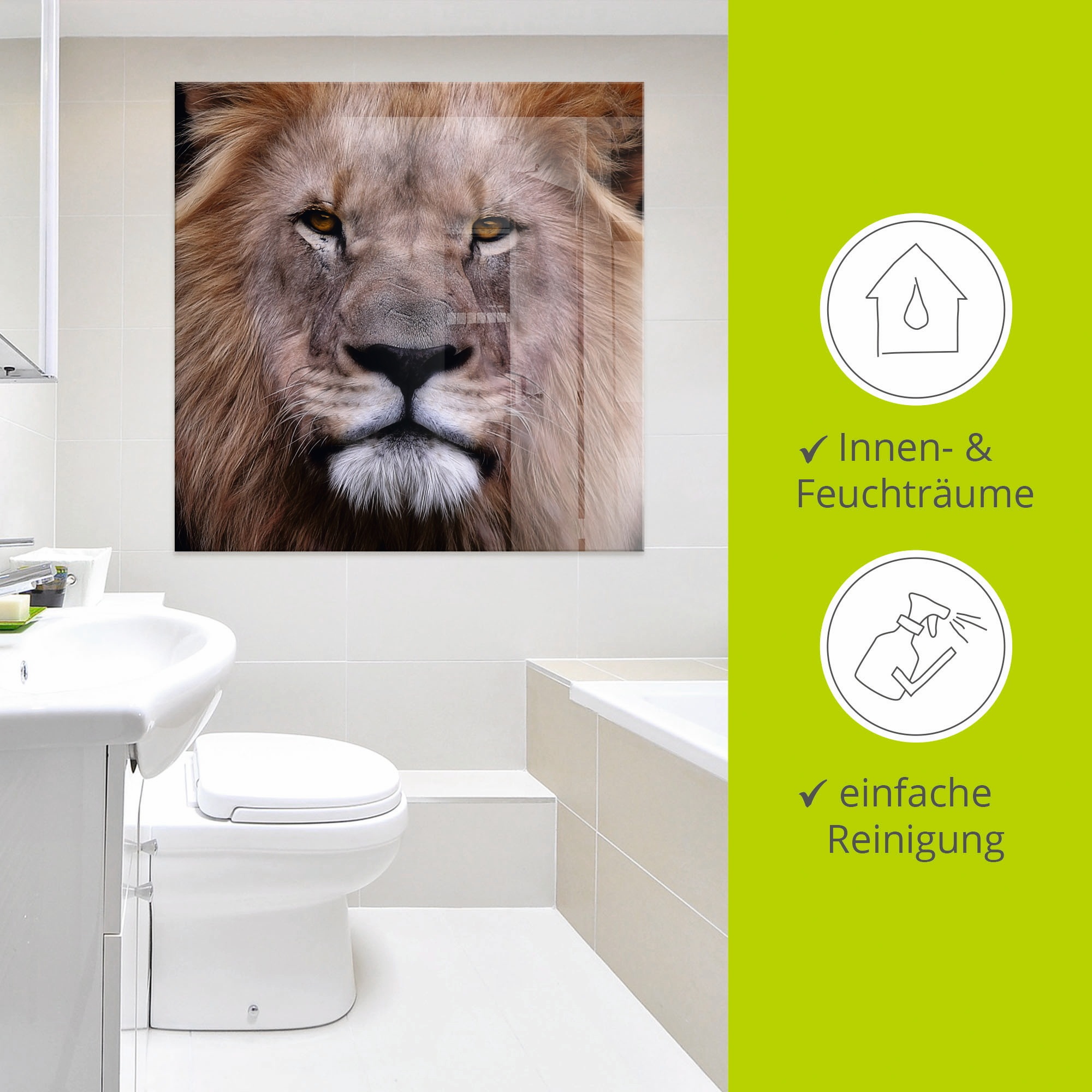 Artland Glasbild »König der Löwen«, Wildtiere, (1 St.), in verschiedenen Größen
