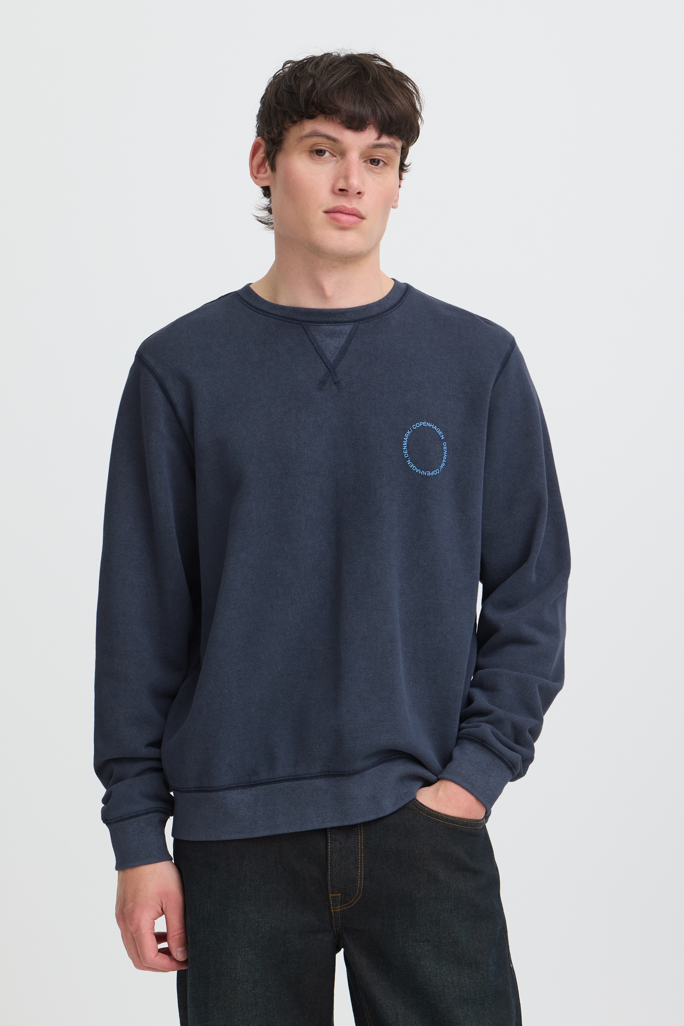 Blend Sweatshirt "BHKHARI WASH CREW SWEAT", Baumwolle, regular fit