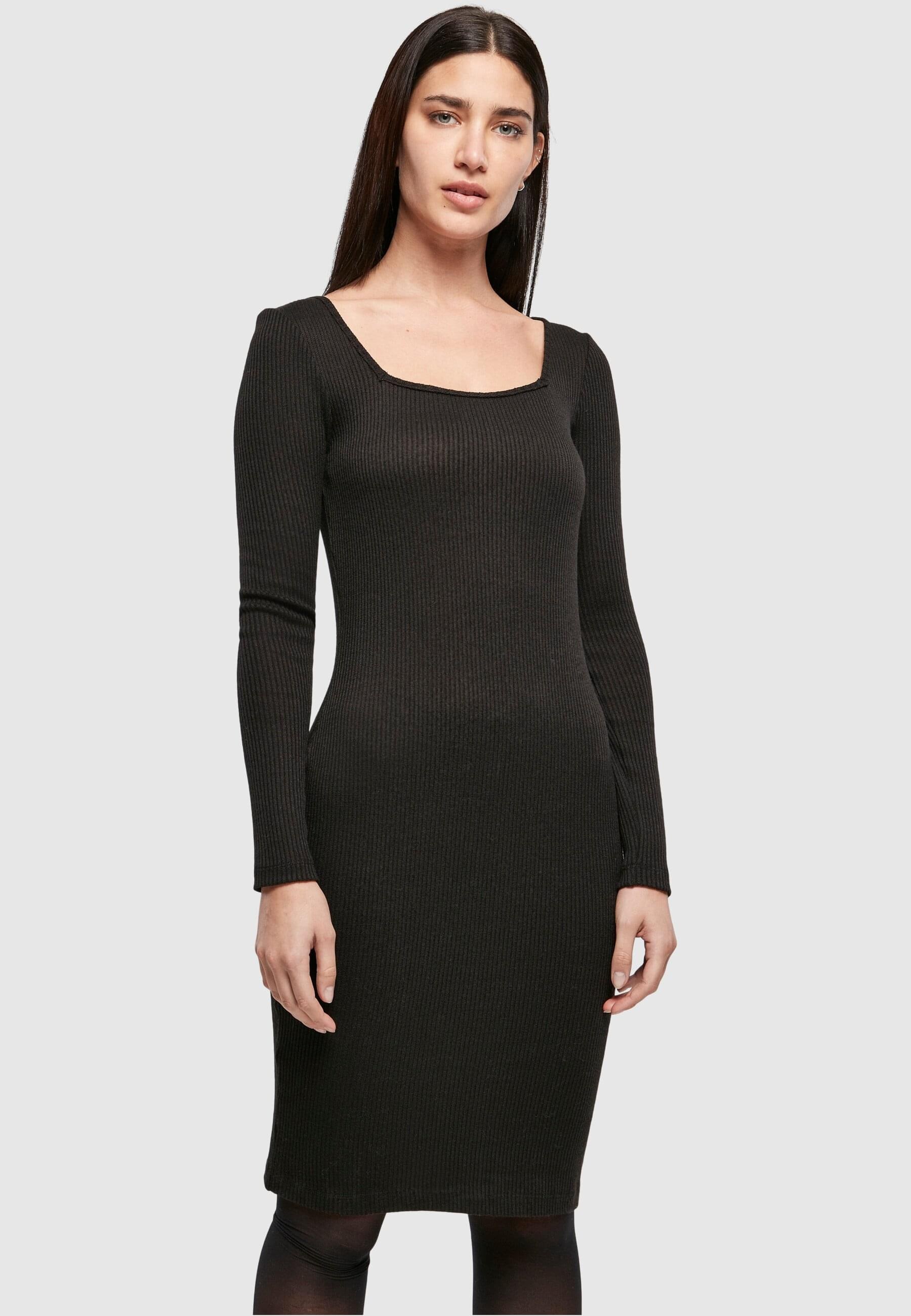 URBAN CLASSICS Shirtkleid »Urban Classics Damen Ladies Rib Squared Neckline Dress«, (1 tlg.)