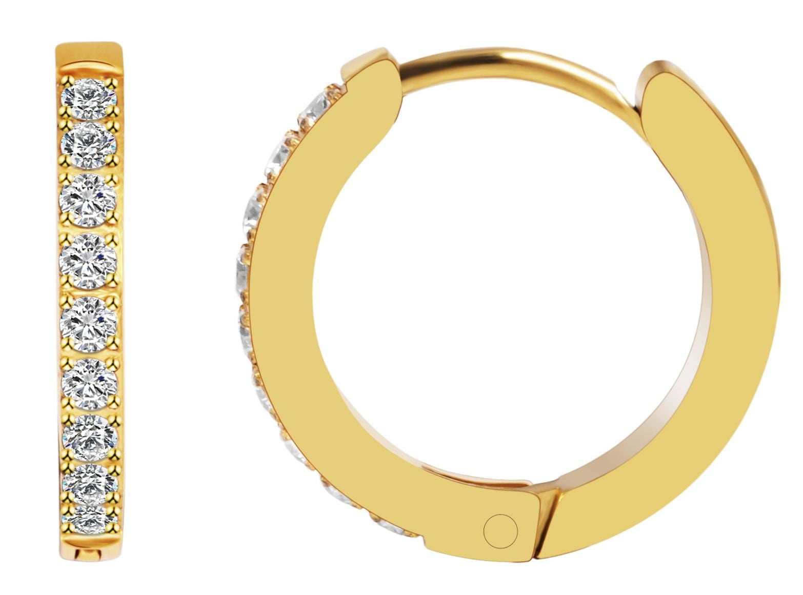 Adelia´s Klappcreolen »Damen Ohrringe – Klappcreole aus Edelstahl mit Strass Steinchen« Zum Verschenken an Menschen, die Ihnen am Herzen liegen