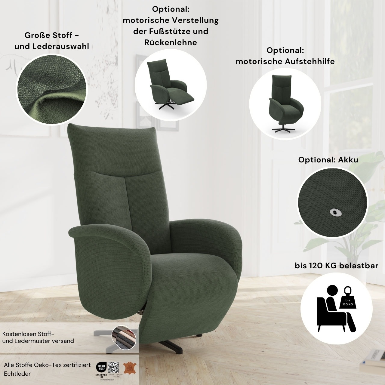 sit&more TV-Sessel "Juma, inkl. Drehfunktion & Kopfteilverstellung" Höhe Ar günstig online kaufen