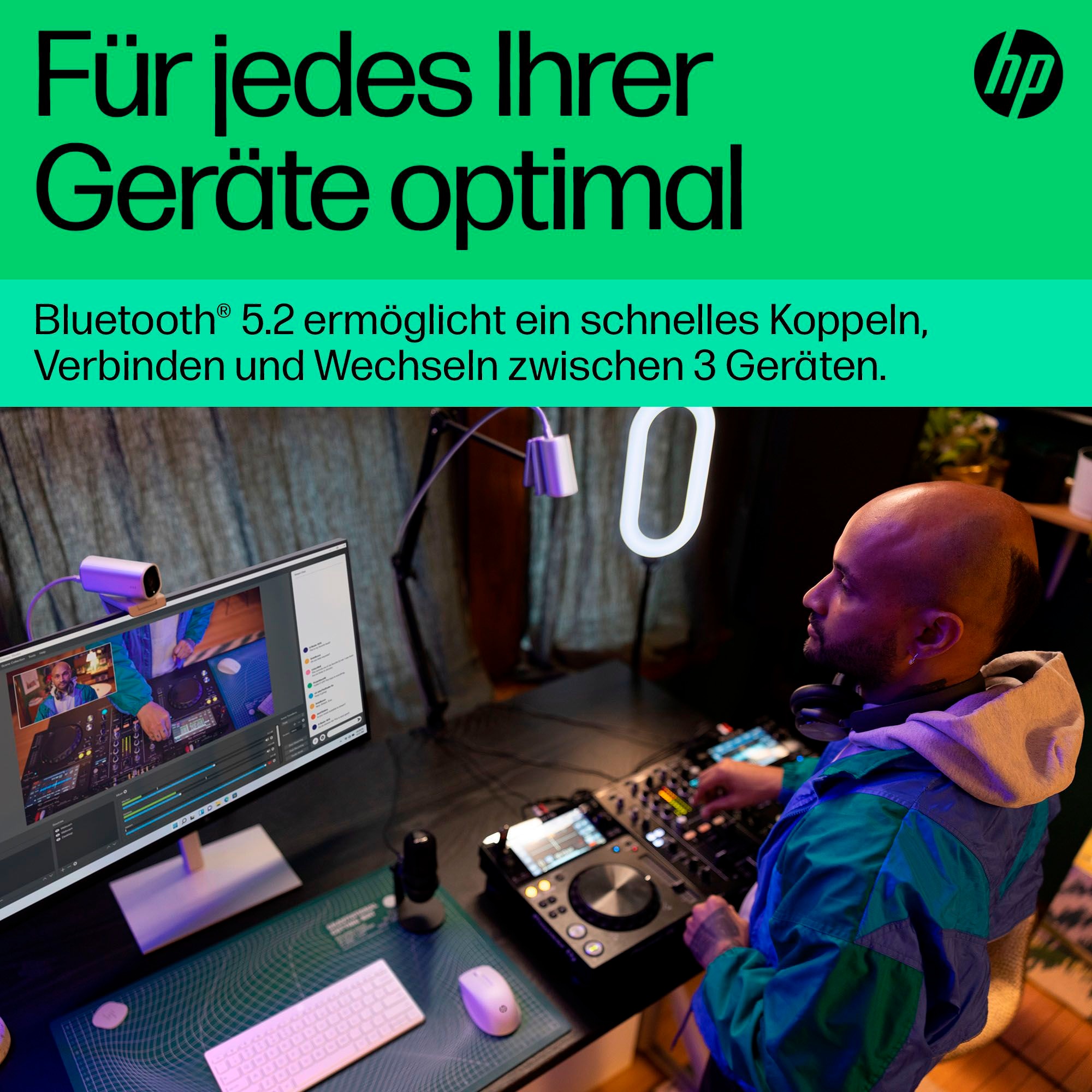 HP Tastatur »350 Kompakte Bluetooth-Tastatur«, (Fn-Tasten-Windows-Sperrtaste-Lautstärkeregler)