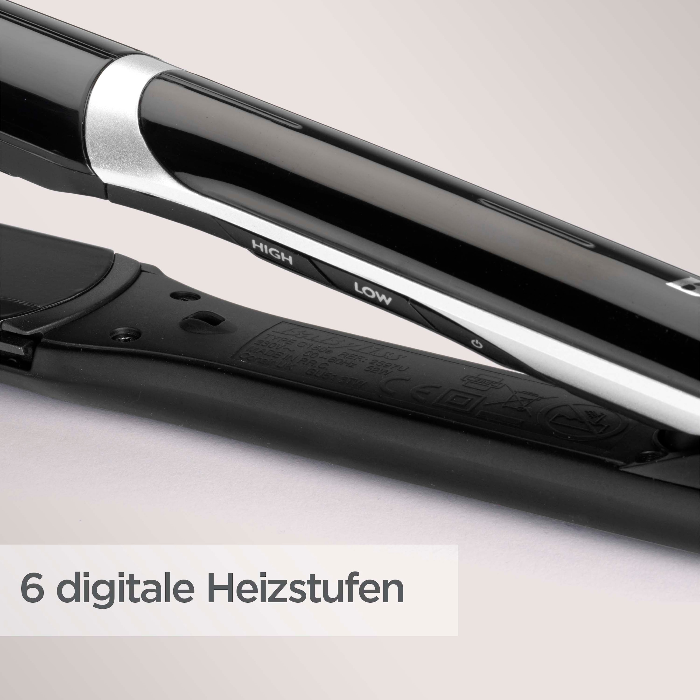 BaByliss Glätteisen »BaByliss Sleek Control Wide Glätteisen extra breit, Keramik, ST397E« Ionen-Technologie, 6 Temperaturstufen 140–235 °C, abnehmbarer Kamm