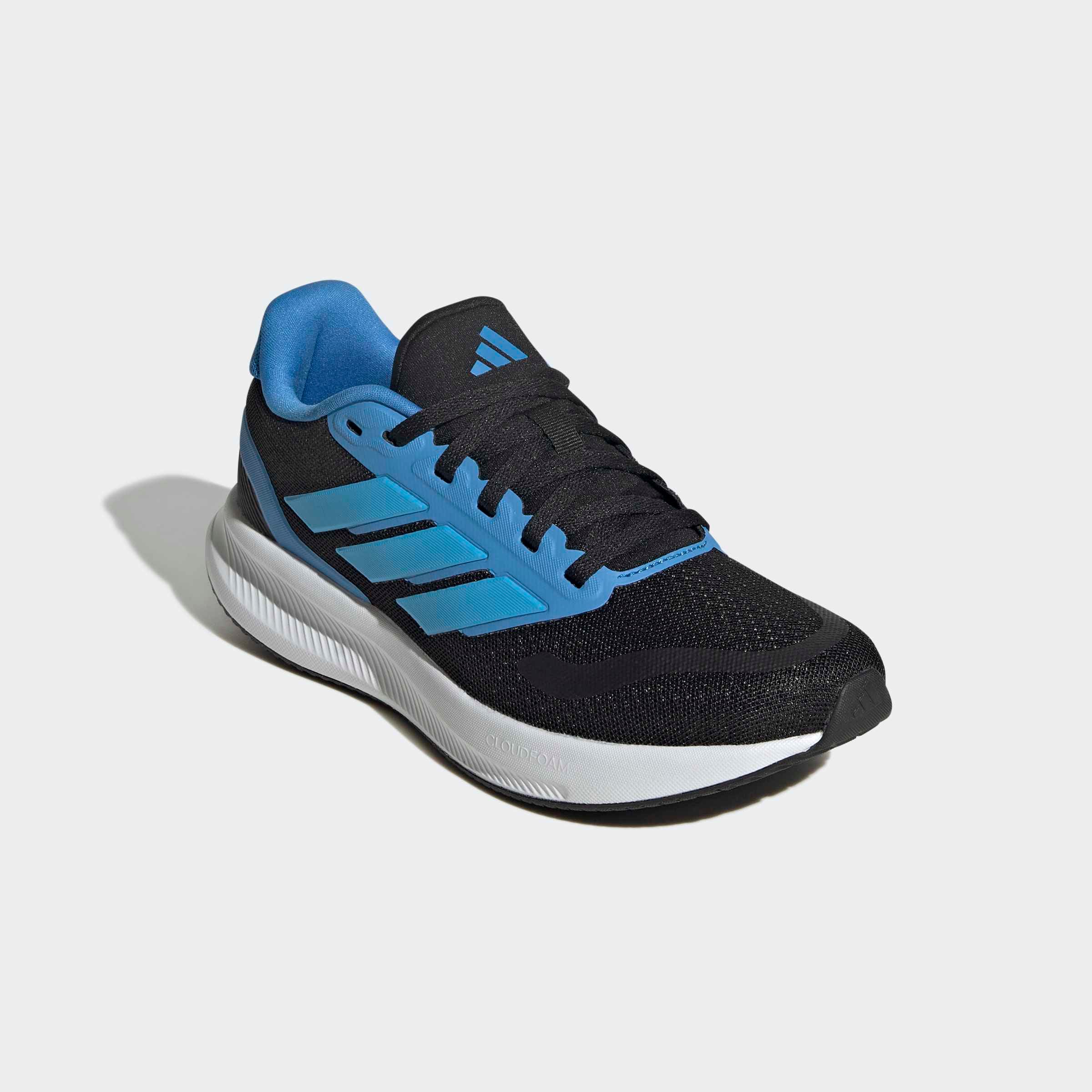 Kinder Laufschuh "RUNFALCON 5", ADIDAS SPORTSWEAR, Gr. 40core schwarz, lucid aquamarine, lucid ray blau, Synthetik, Textil, Schuhe, für Kinder