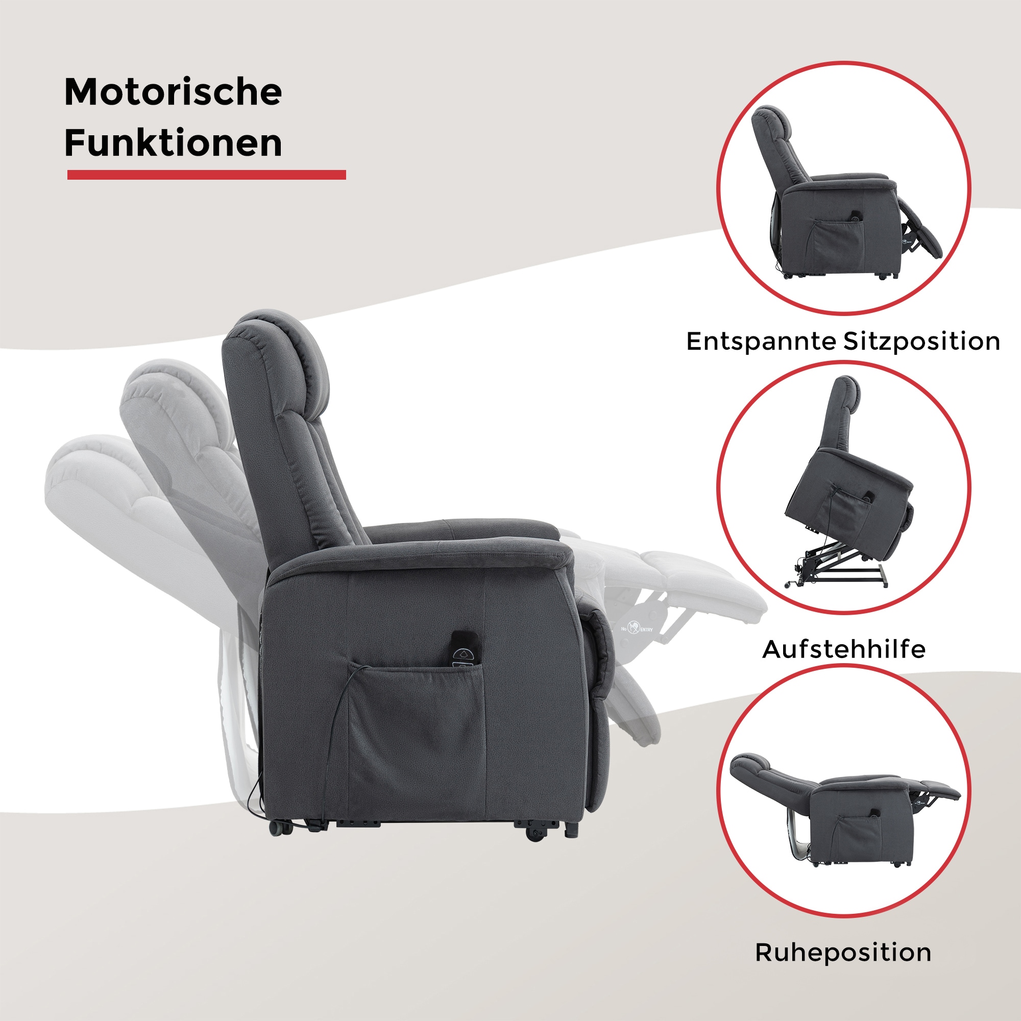 Duo Collection TV-Sessel »Delphi mit elektrischer Aufstehhilfe« Relaxfunktion und Taschenfederkern mit Stahlwellenunterfederung