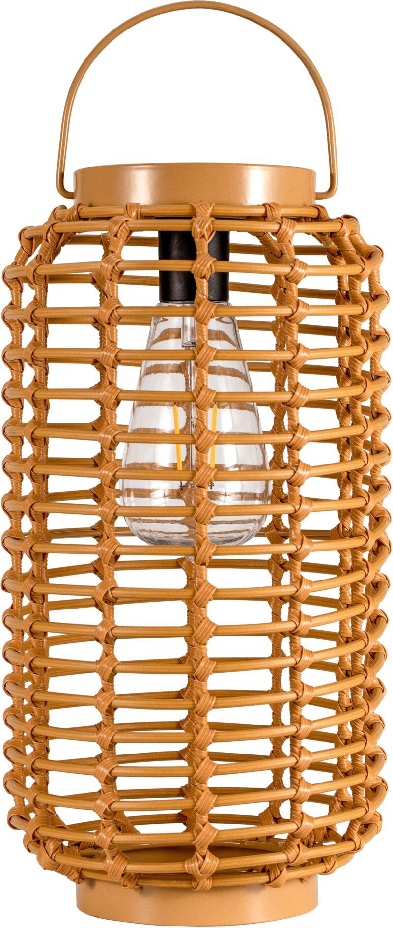 PAULEEN LED Laterne "Sunshine Darling Solarlaterne Beige Rattan/Metall/Kunststoff", 1, Ø 15,5cm H: 30cm, beige, Leuchten, Solar