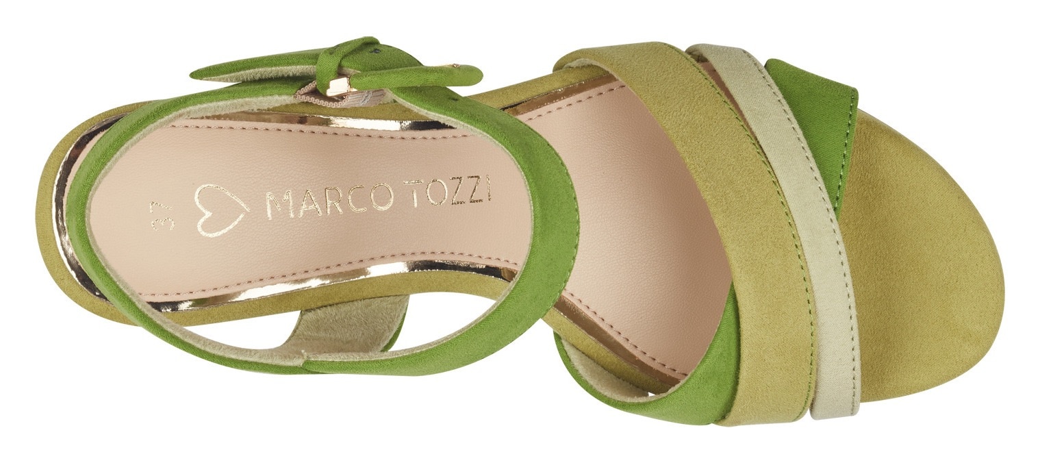 MARCO TOZZI Sandalette, Sommerschuh, Sandale, Blockabsatz, mit verstellbarem Fesselriemchen