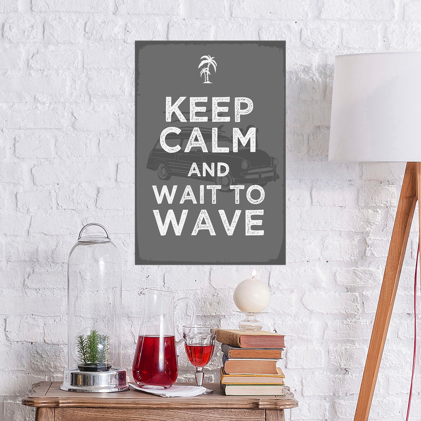 queence Metallbild "Wait to Wave", Schriftzüge-Schriftzug-Sprüche-Sprüche & günstig online kaufen