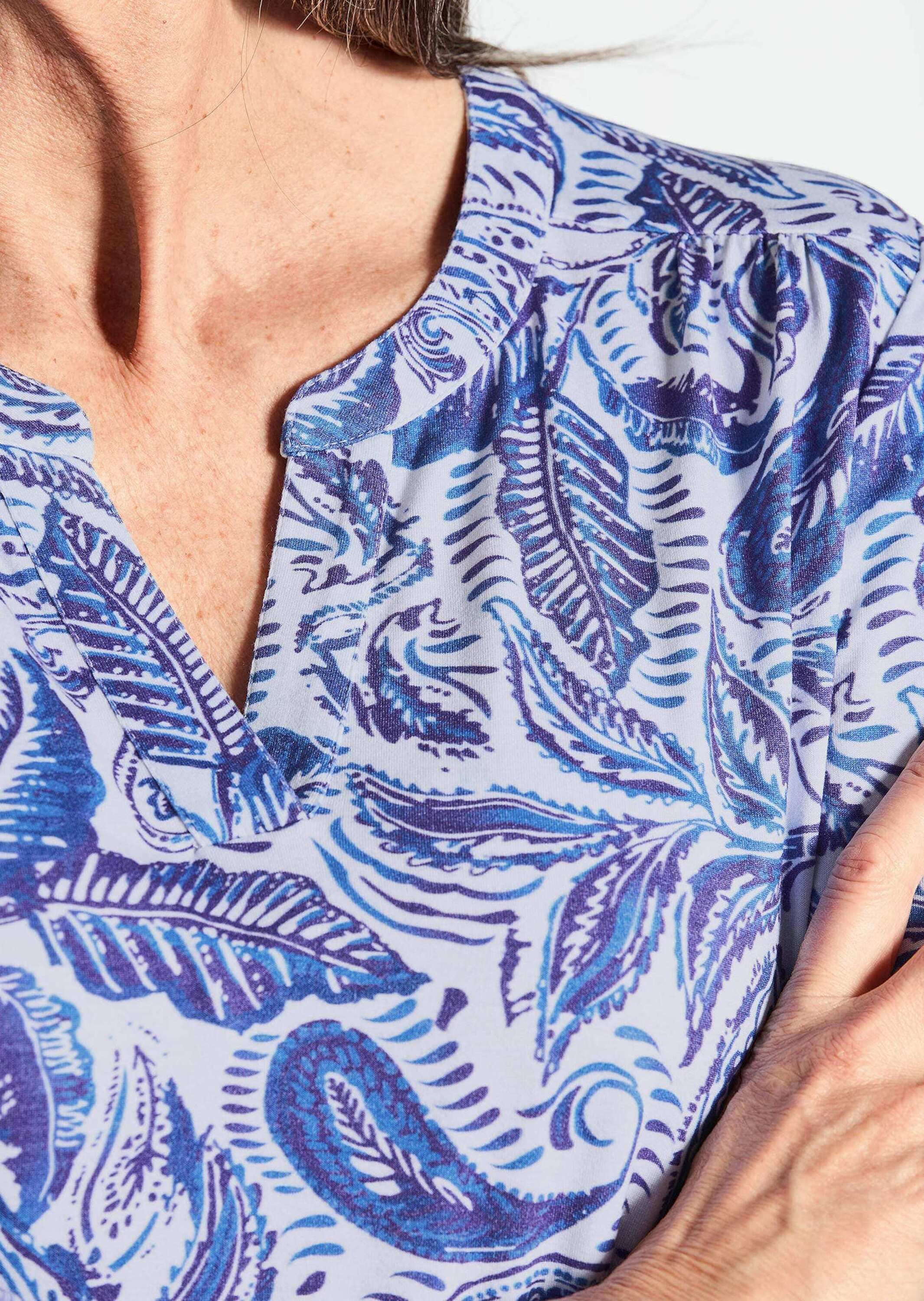 GOLDNER Schlupfbluse »Kurzgröße Bluse mit Muster, Halbarm«