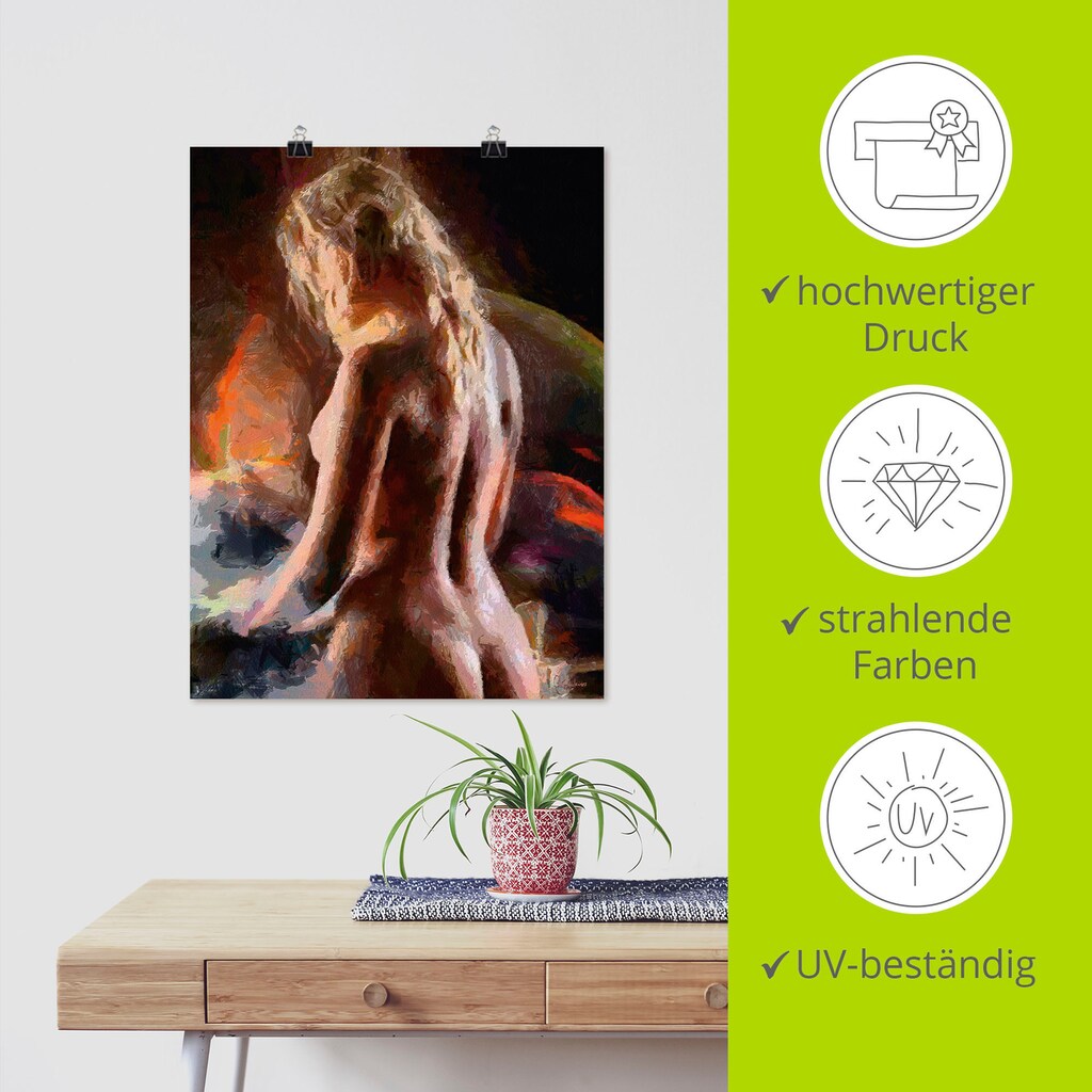 Artland Poster »Nackt von hinten«, Erotische Bilder, (1 St.), als Alubild, Leinwandbild, Wandaufkleber oder Poster in versch. Größen