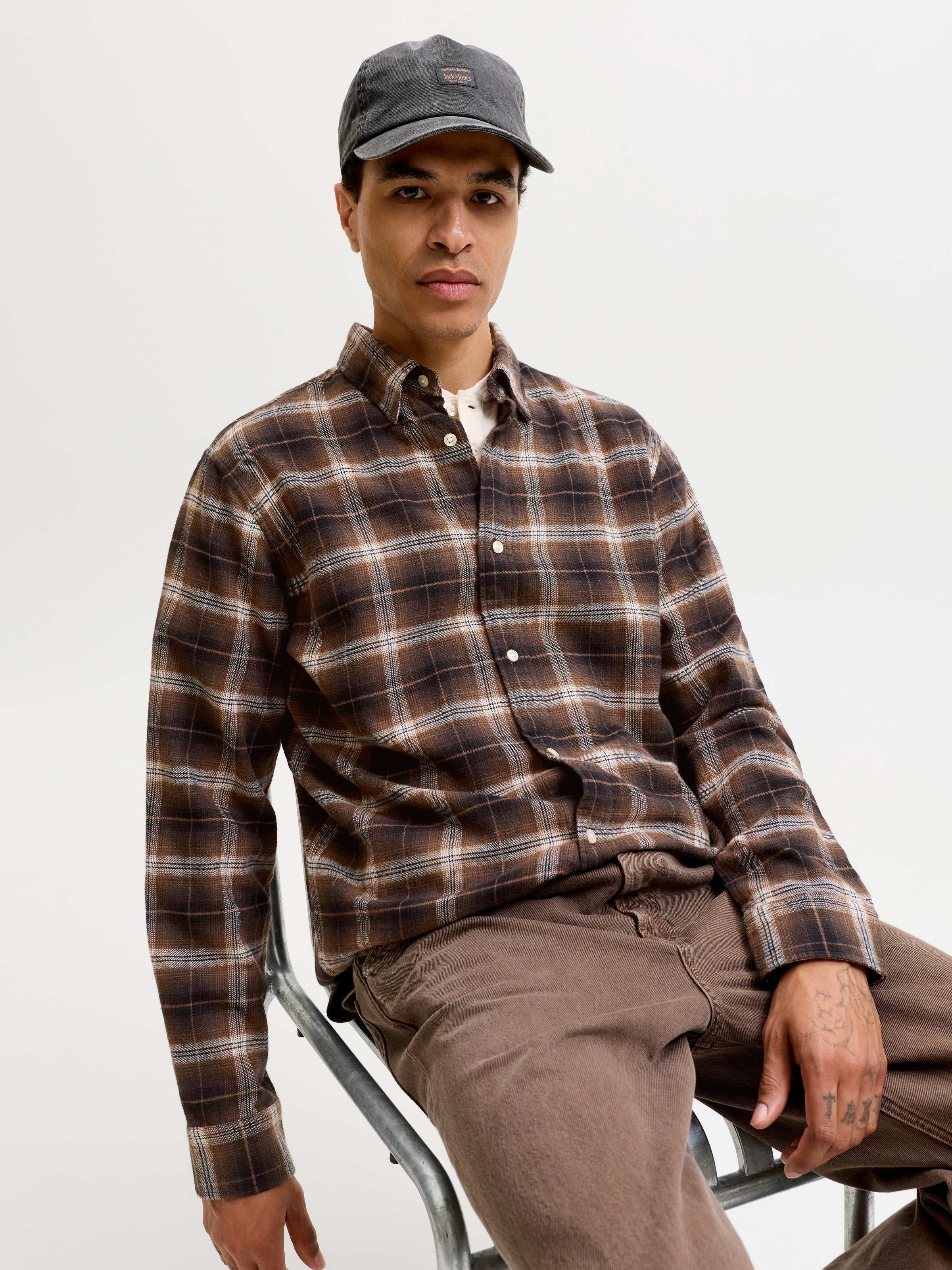 Jack & Jones Langarmhemd »JJEFIELD CHECK SHIRT LS SN« Baumwolle, normal geschnitten
