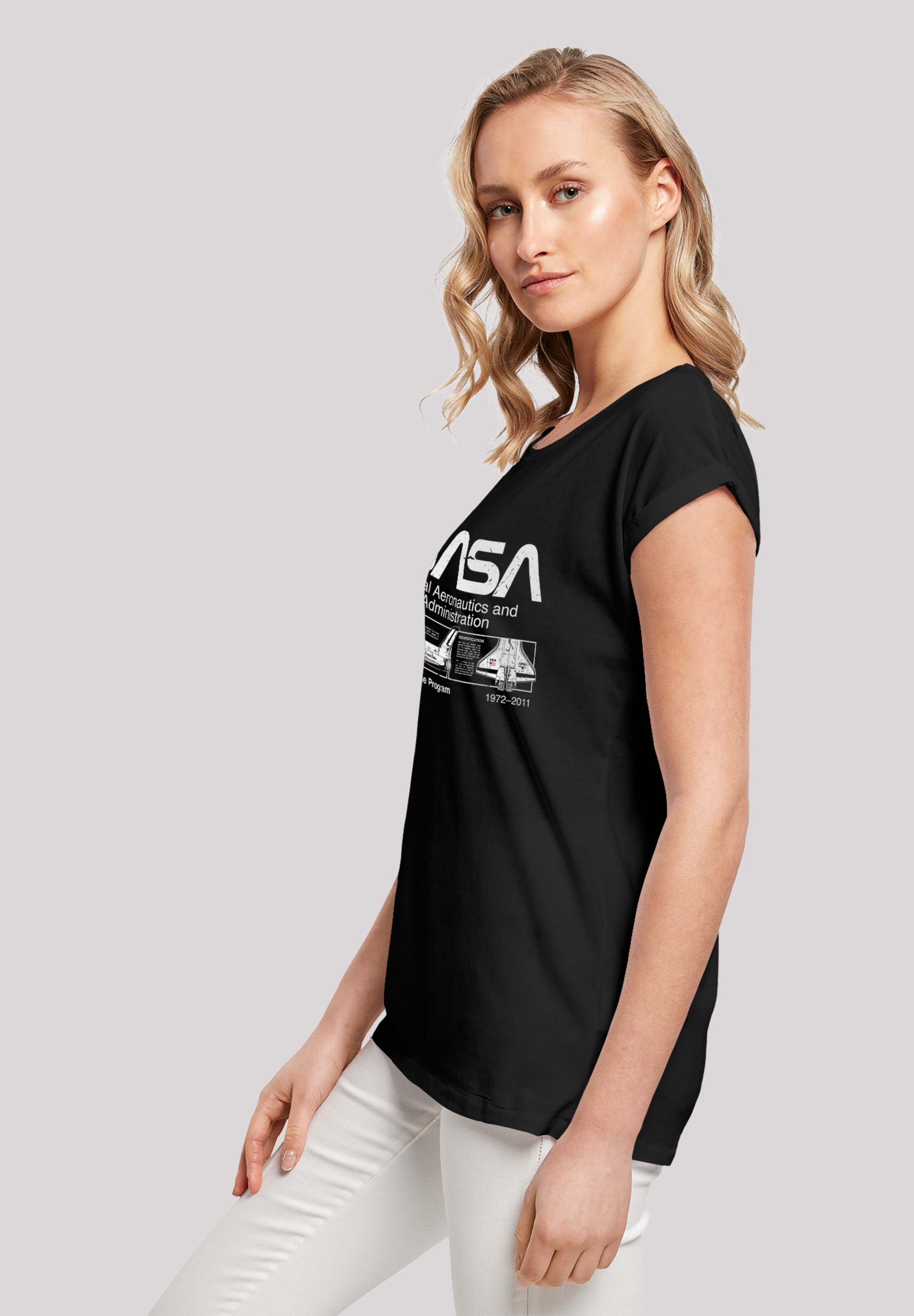 Black«, F4NT4STIC Classic Space BAUR T-Shirt bestellen Ärmel,Bedruckt Damen,Premium »NASA Shuttle | Merch,Regular-Fit,Kurze