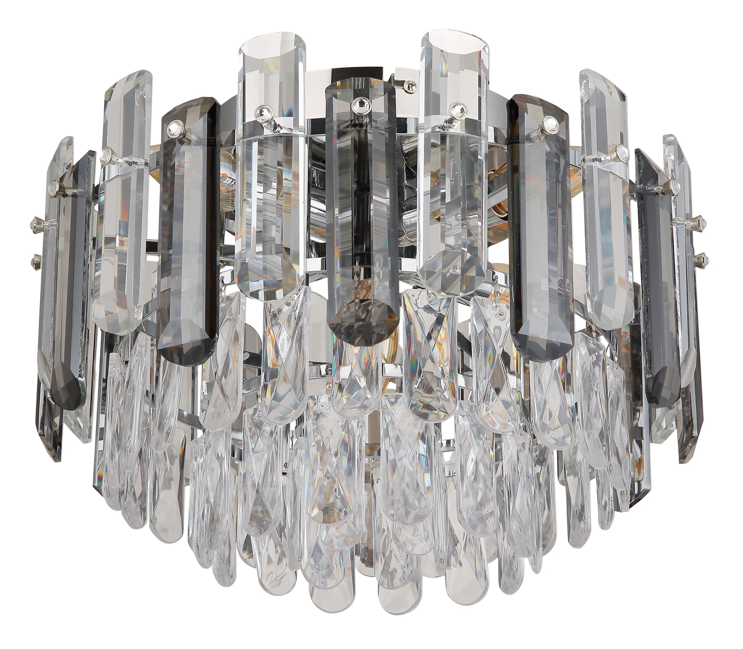 GLOBO LIGHTING Deckenleuchte "ORGINA", silber (verchromt), 1 Stk., Leuchten, Deckenlampe, Kristalle, Glasstäbe, Wohnzimmer, Esstisch, Deckenleuchte 3