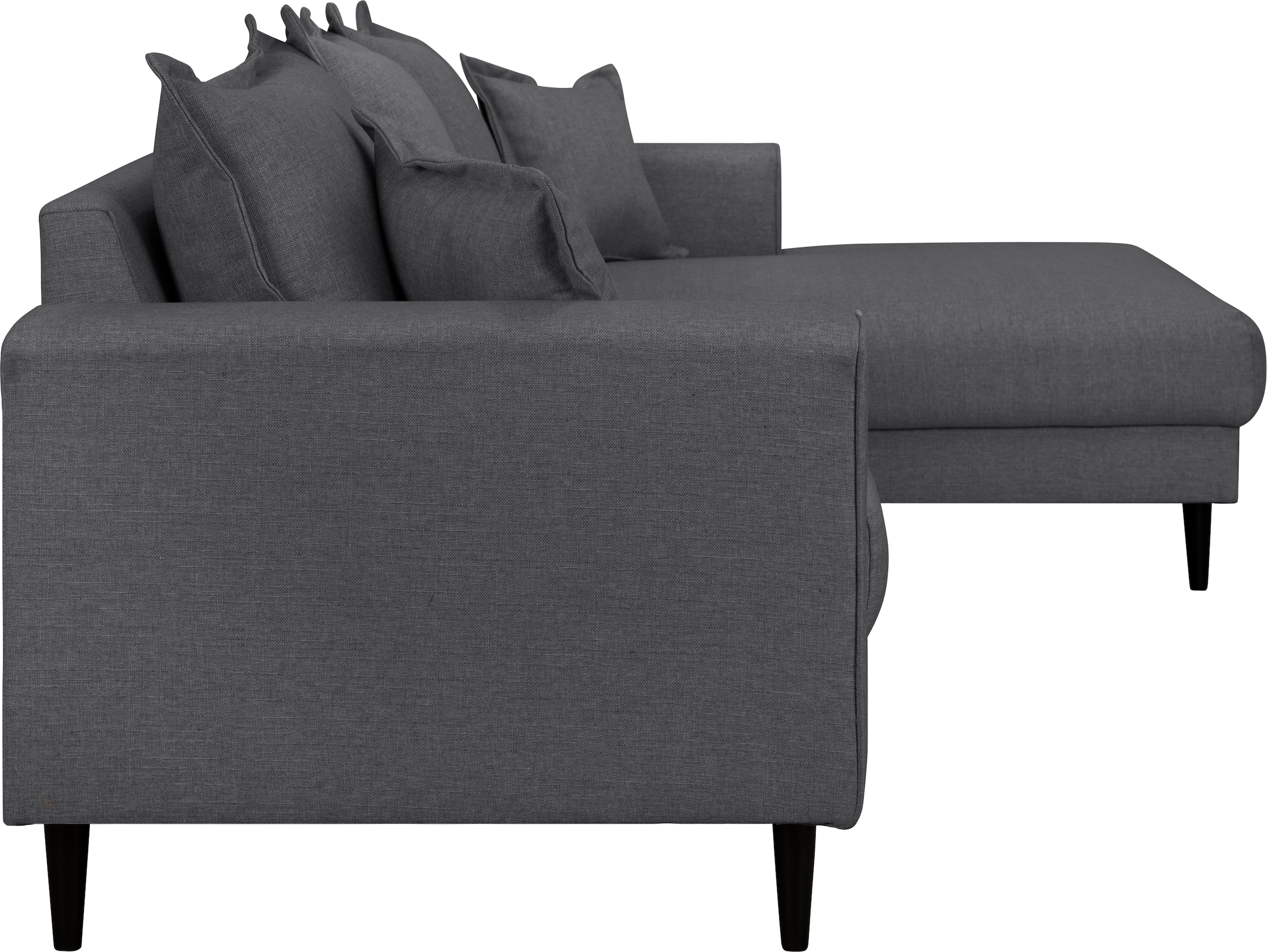 Home affaire Ecksofa »VEYRAS L-Form, hoher Sitzkomfort, Maße B/T/H: 230/150/76 cm« mit Wellenunterfederung, incl. Rückenkissen und Zierkissen
