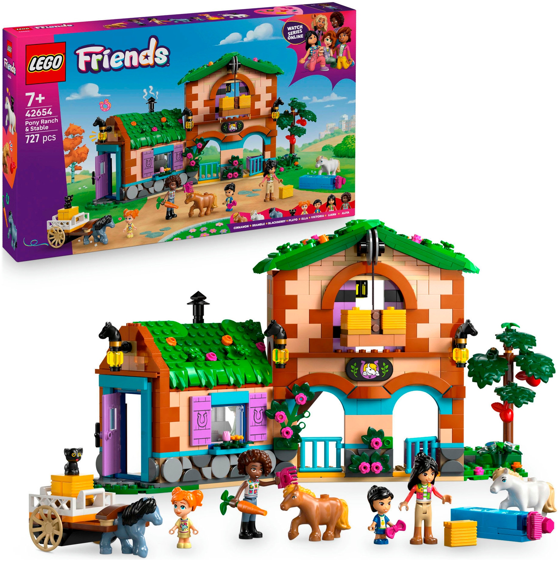 LEGO Kinder Konstruktionsspielsteine "Ponyhof & Stall (42654), LEGO Friends", bunt, Kunststoff, Spielbausteine, Made in Europe