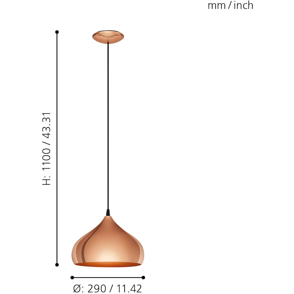 EGLO Pendelleuchte »HAPTON«, 1 flammig-flammig