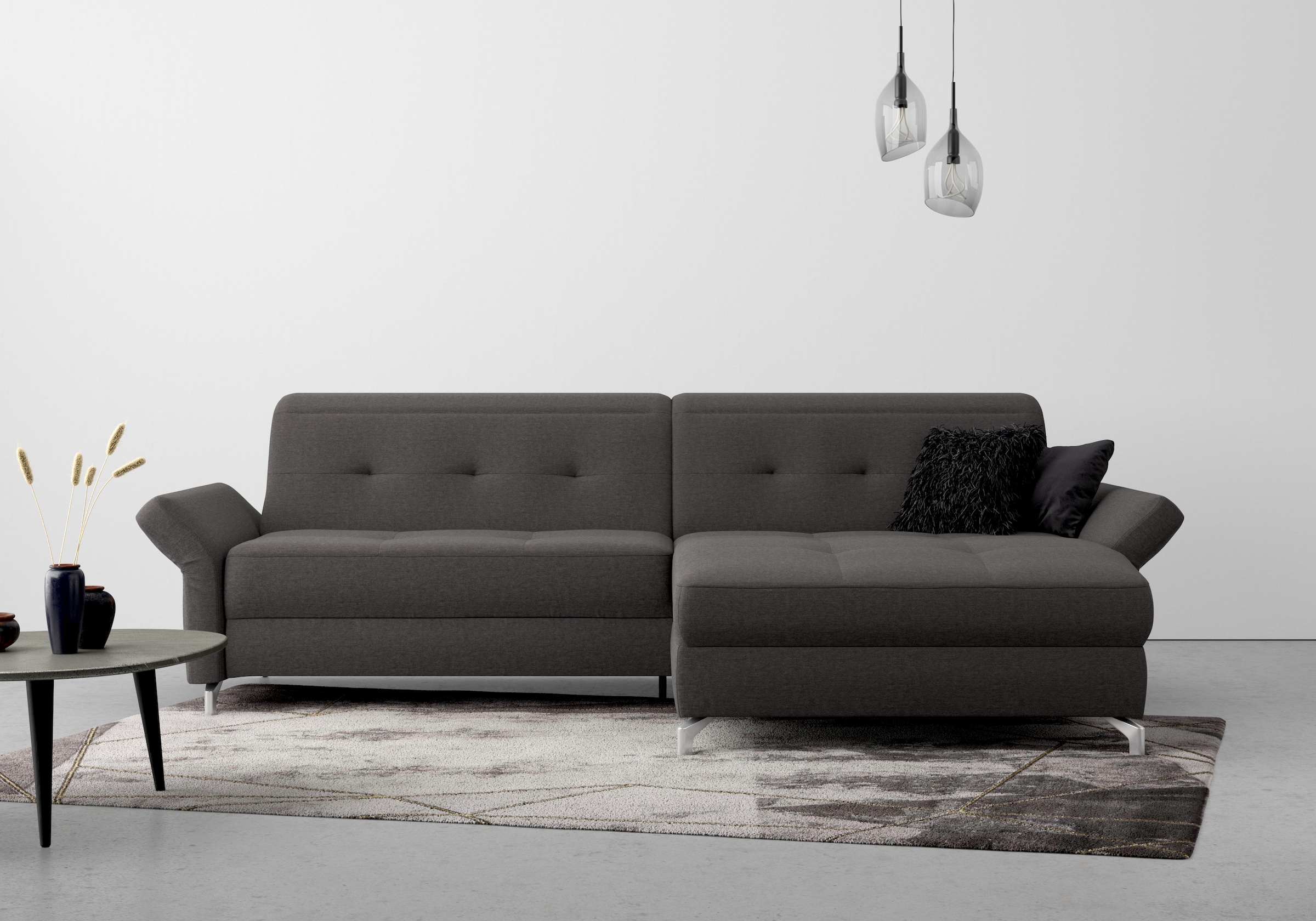 Home affaire Ecksofa "Maredo L-Form" Federkern, wahlweise auch mit Kopfteil günstig online kaufen