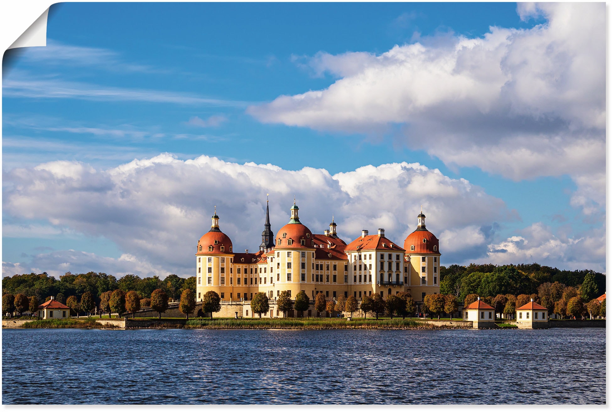 Poster »Blick auf Schloss Moritzburg in Sachsen«, Gebäude, (1 St.), als Alubild,...