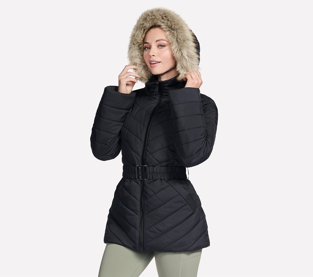 Skechers Winterjacke "ON-THE-GO BELTED PARKA" mit Kapuze günstig online kaufen