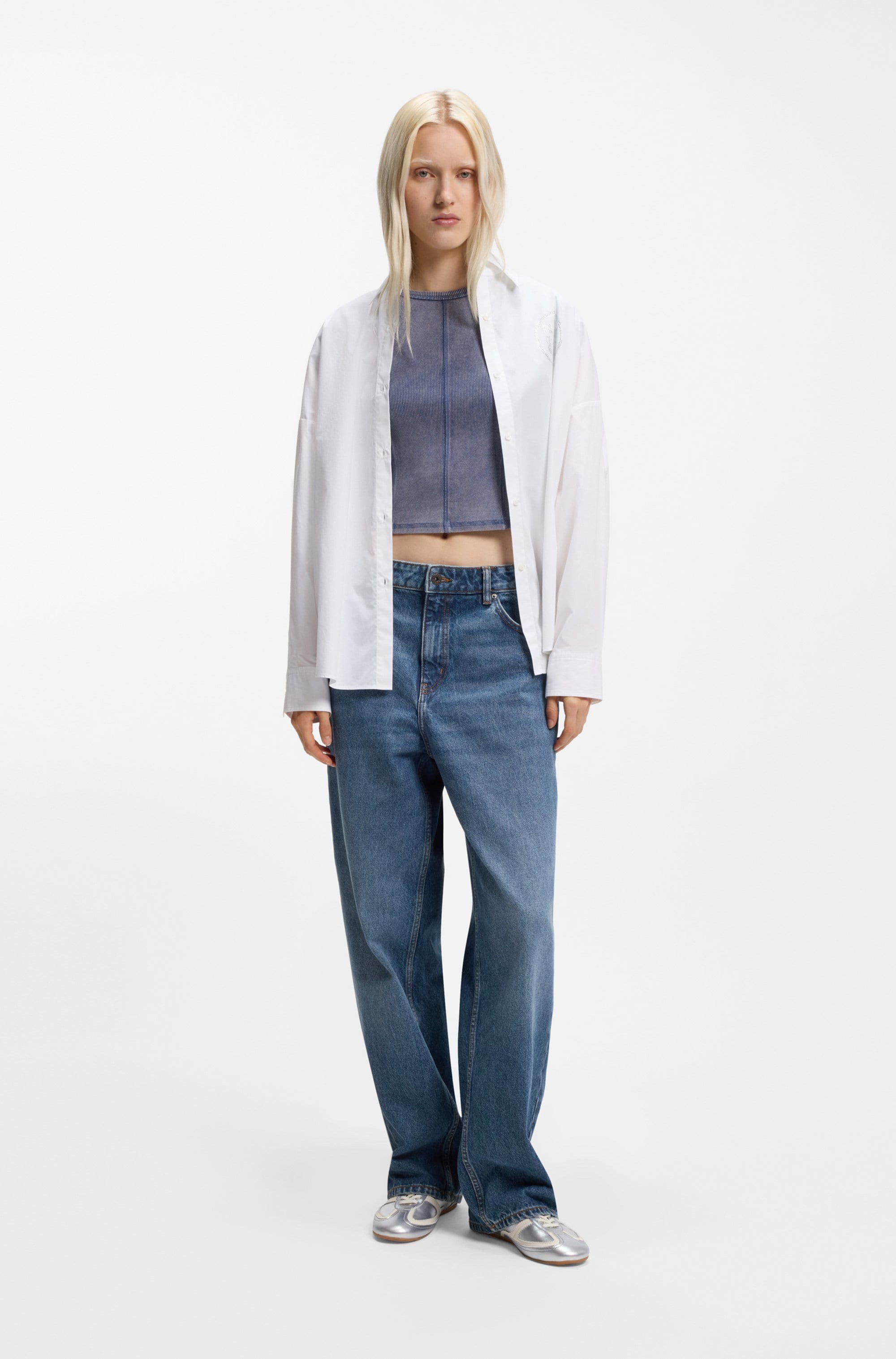 HUGO Blue 5-Pocket-Jeans »Leni« Relaxed Fit mit niedriger Leibhöhe