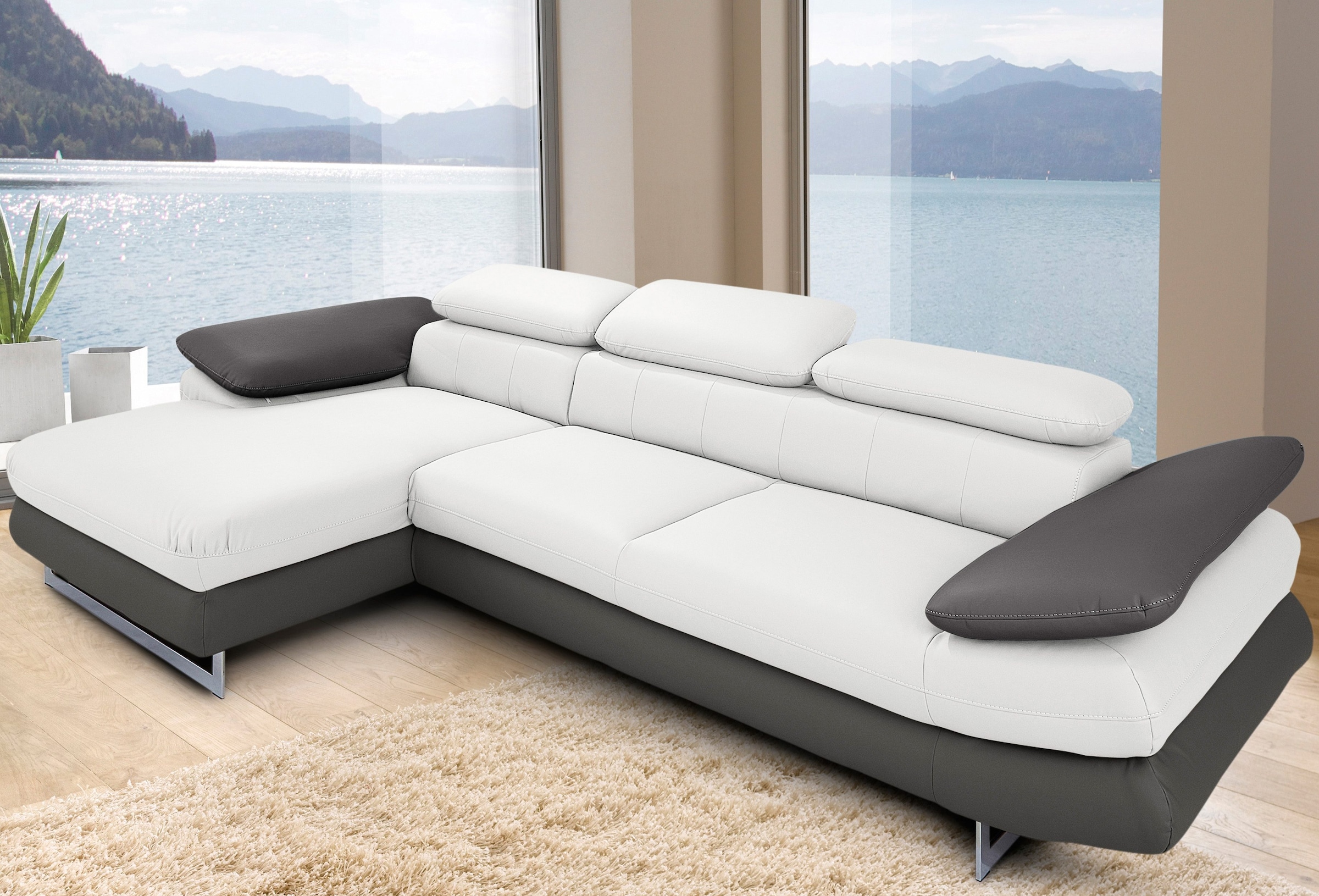 COTTA Ecksofa "Solution L-Form" mit Arm- & Kopfteilverstellung, wahlweise m günstig online kaufen