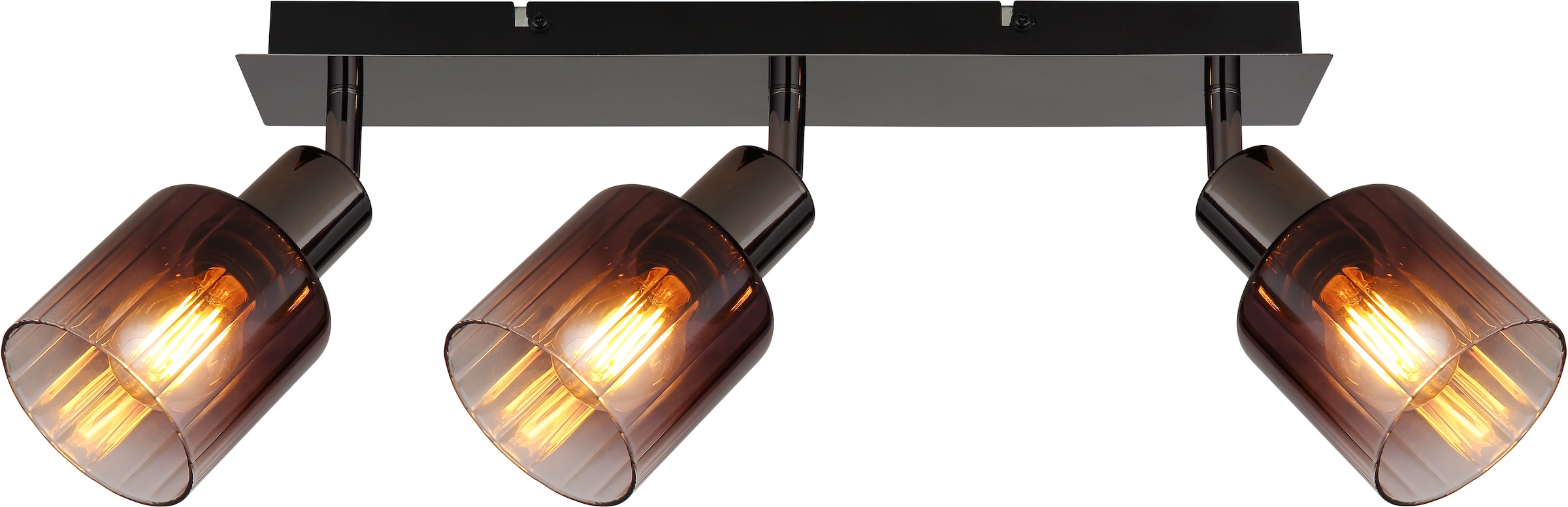 GLOBO LIGHTING Deckenstrahler »SATELLA«, Leuchtmittel E14 | ohne Leuchtmittel, Deckenspot/schwarz/Glas kupferfarben/Flur/Wohnzimmer