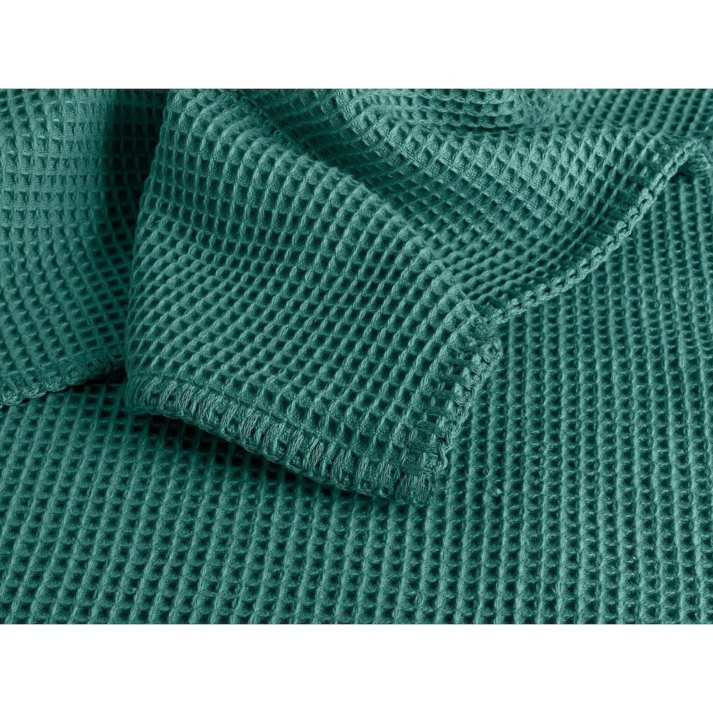 Kneer Tagesdecke »La Diva«, aus Waffelpiqué in 100% Baumwolle, Tagesdecke für Einzelbetten oder Doppelbetten, wärmend, pflegeleicht, Tagesdecke auch als Überwurf fürs Sofa geeignet, STANDARD 100 by OEKO-TEX® zertifiziert